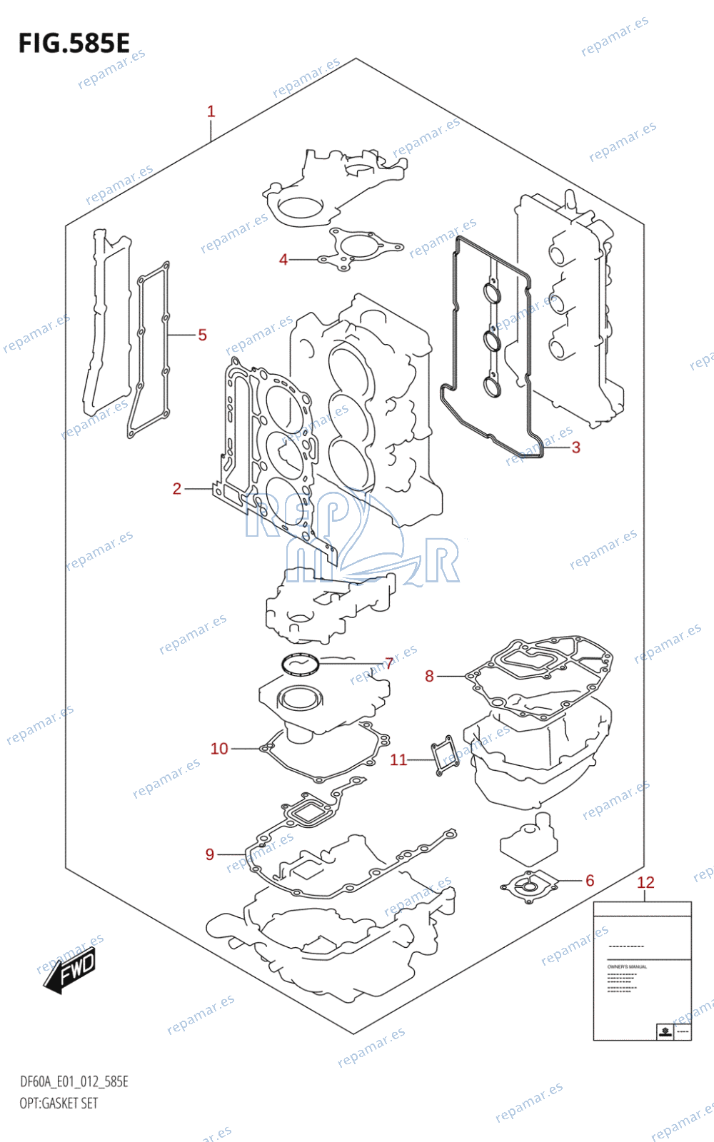 585E - OPT:GASKET SET (DF50ATH:E01)