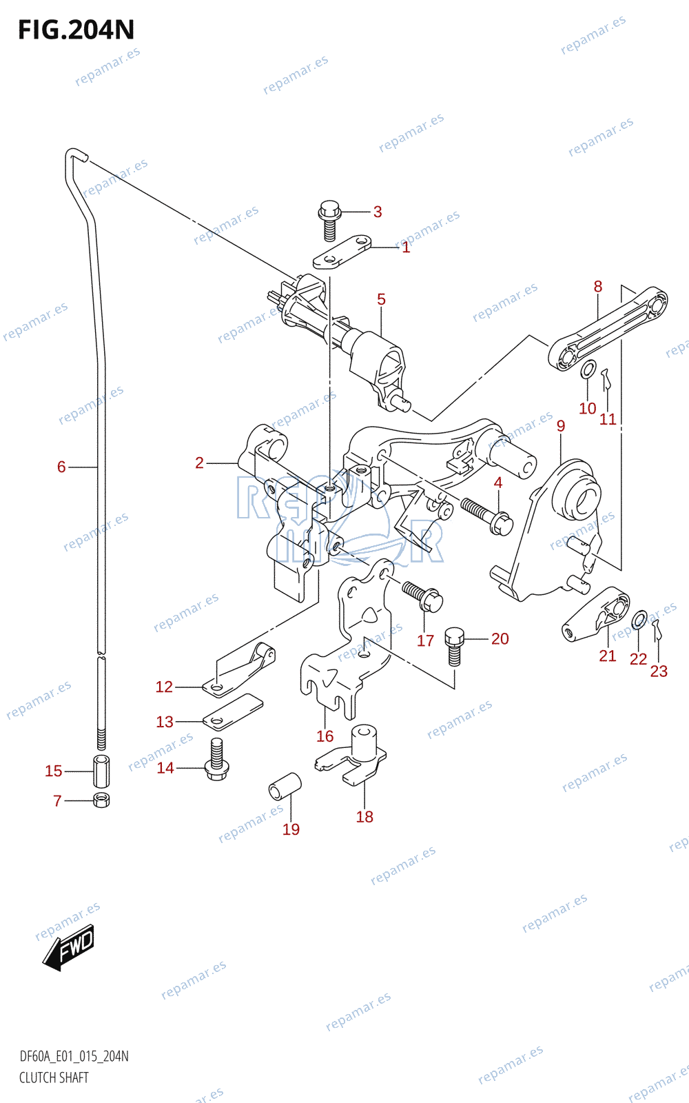 204N - CLUTCH SHAFT (DF50AVT:E01)