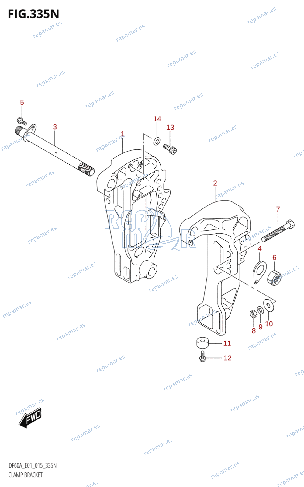 335N - CLAMP BRACKET (DF50AVT:E01)