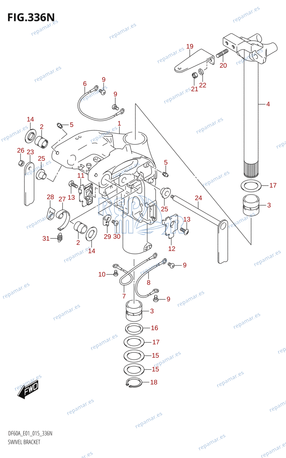 336N - SWIVEL BRACKET (DF50AVT:E01)