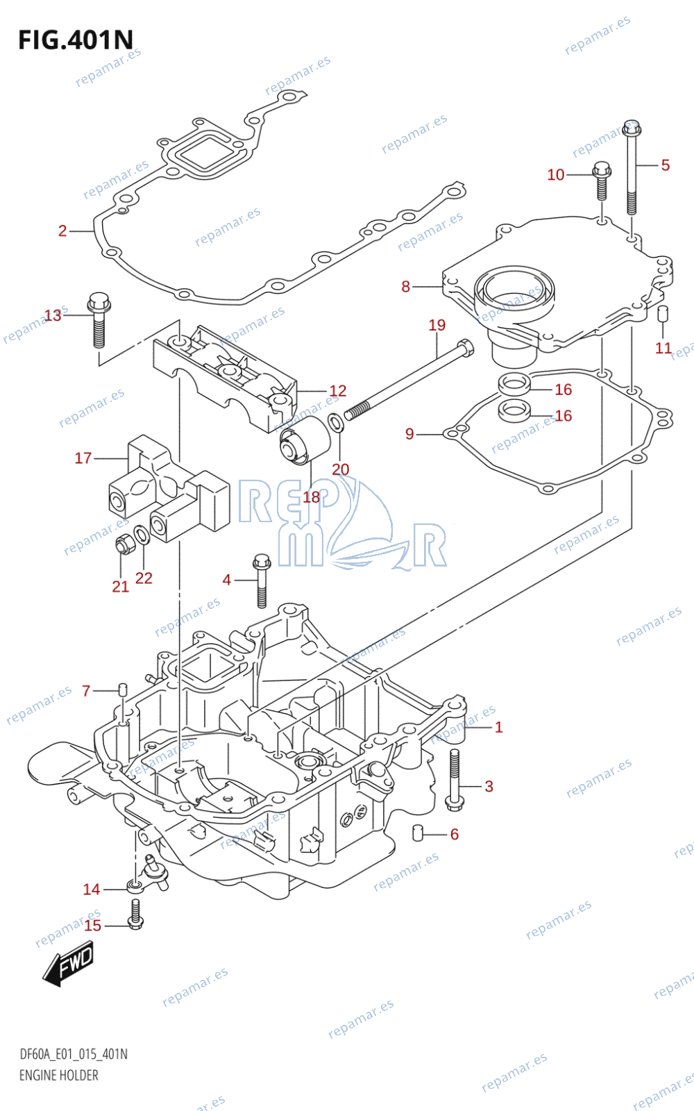 401N - ENGINE HOLDER (DF50AVT:E01)