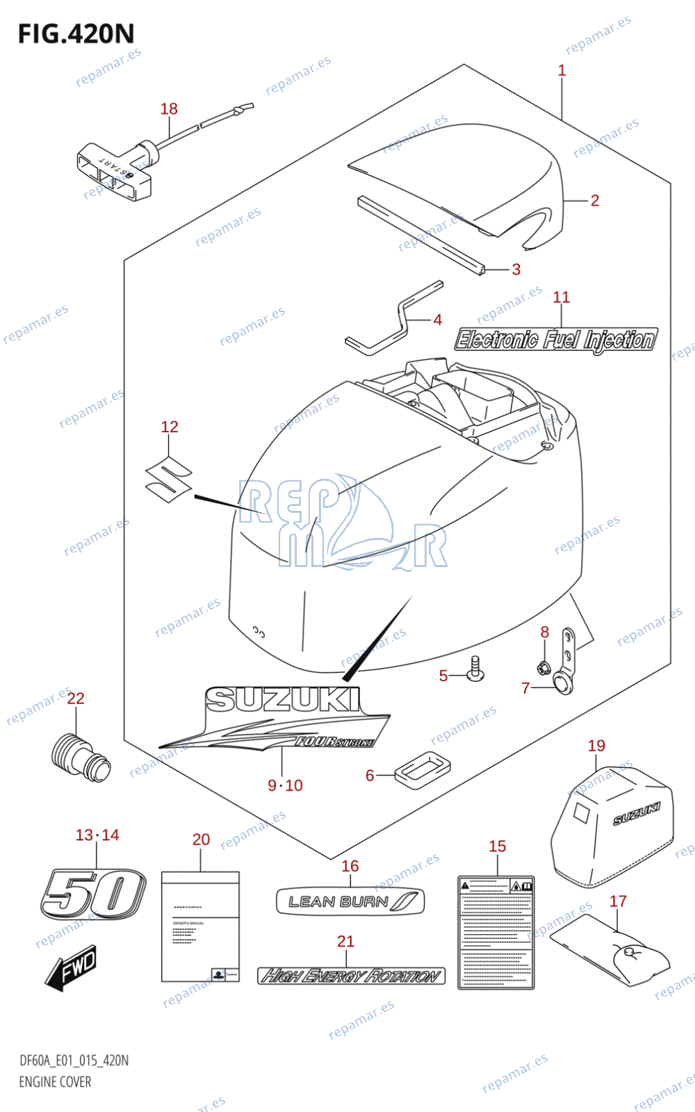 420N - ENGINE COVER (DF50AVT:E01)