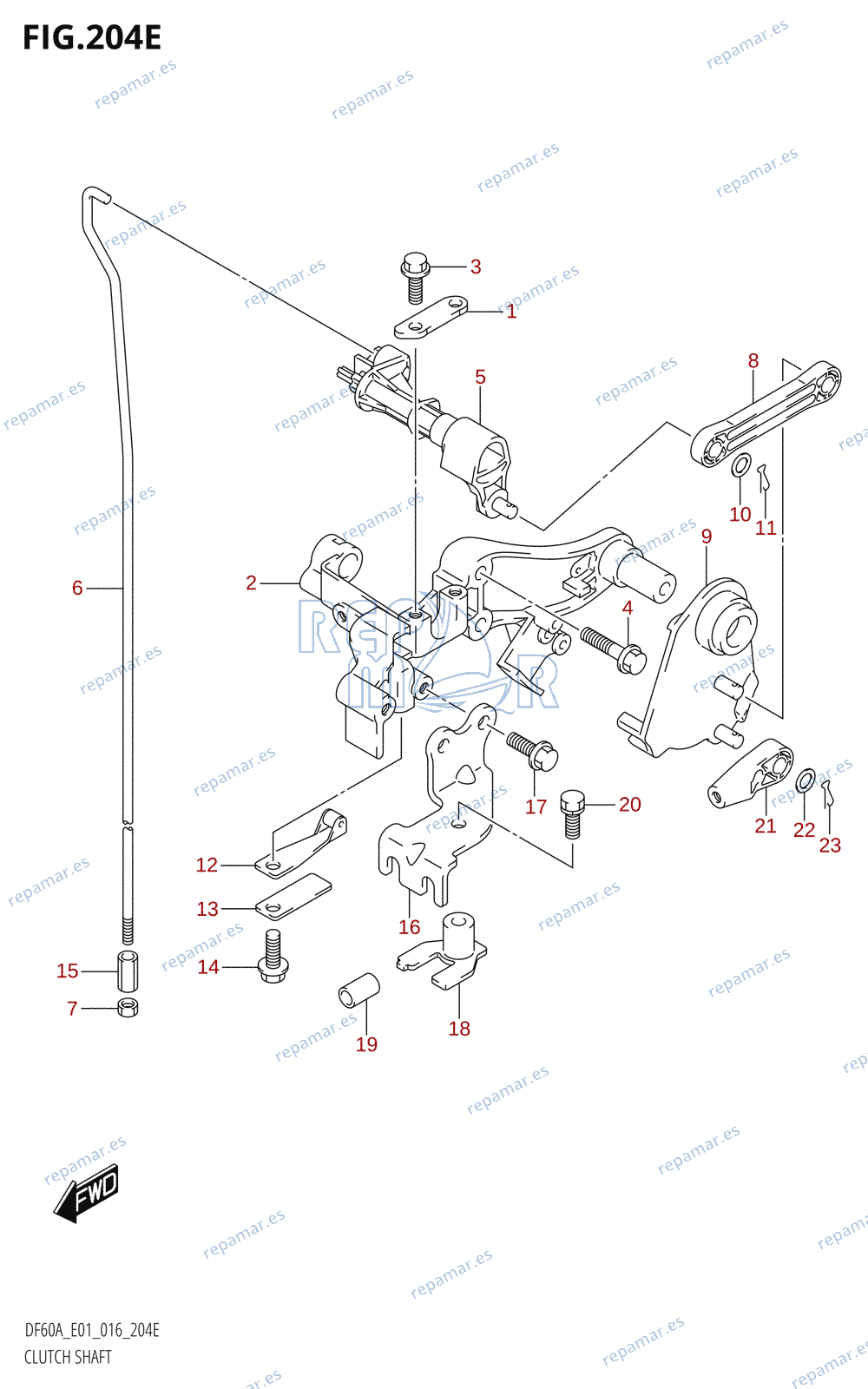 204E - CLUTCH SHAFT (DF50A:E01)