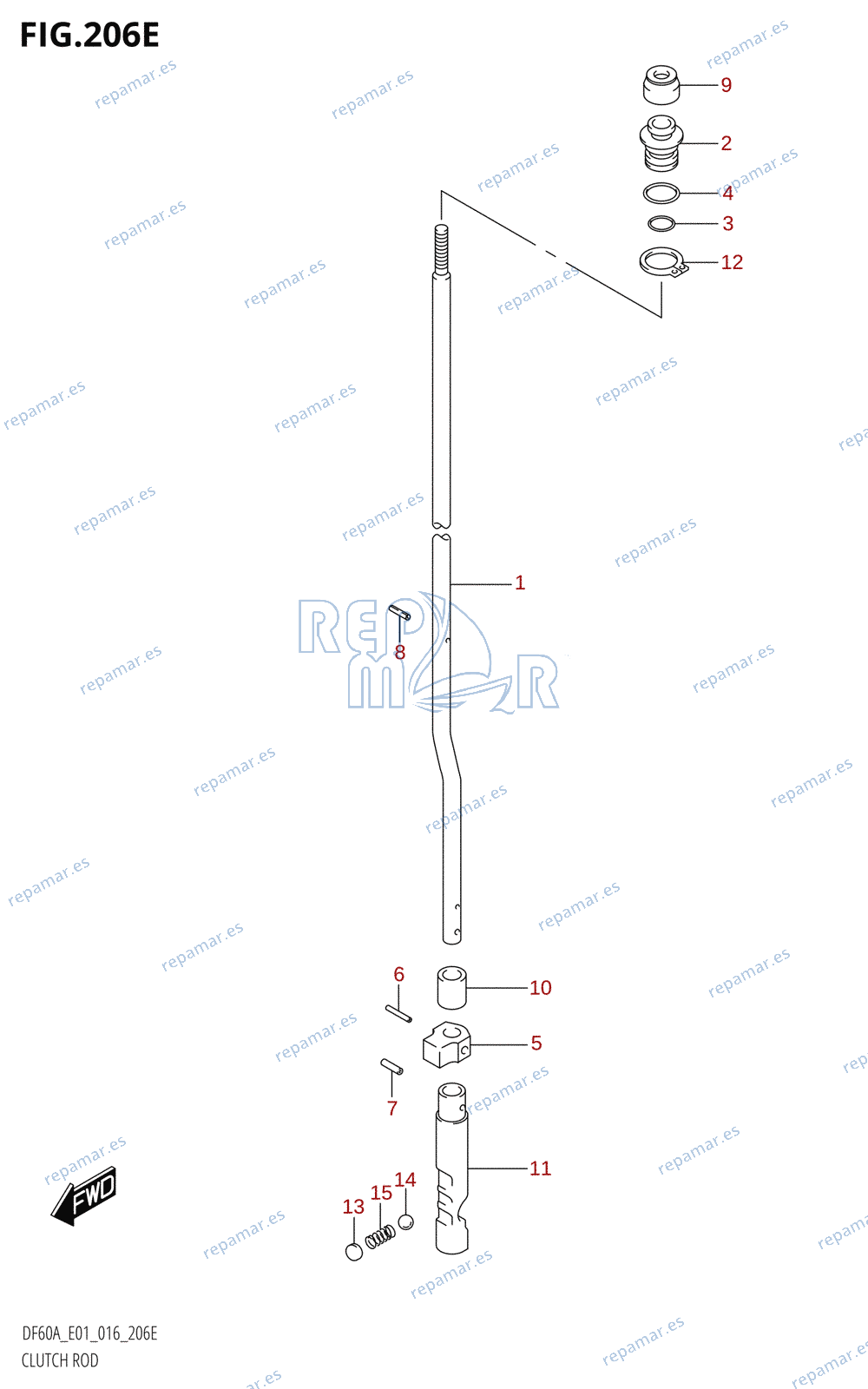 206E - CLUTCH ROD (DF50A:E01)