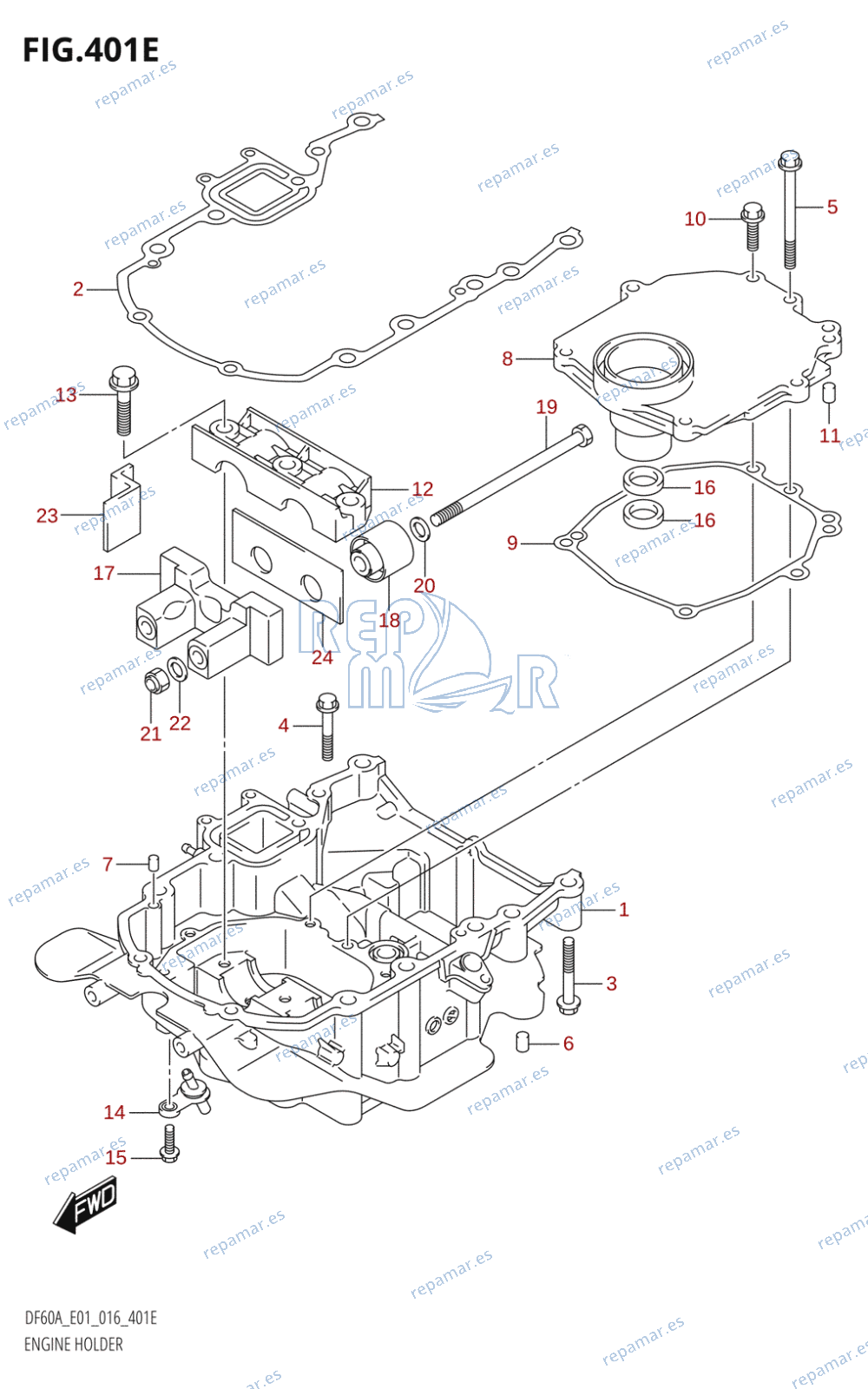 401E - ENGINE HOLDER (DF50A:E01)