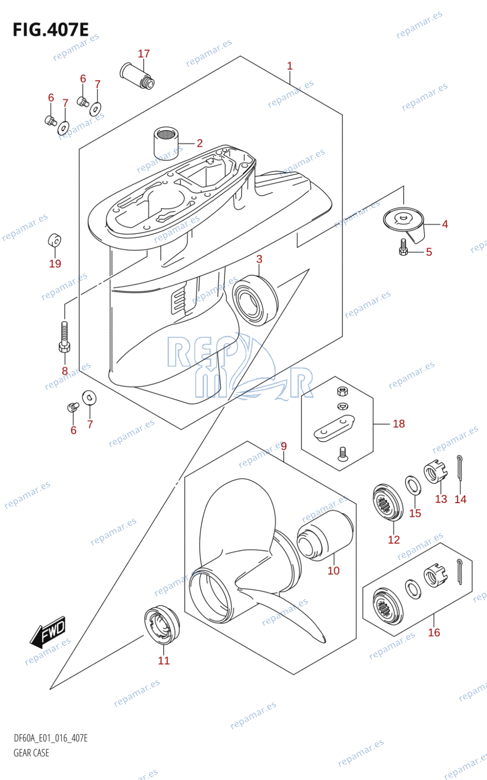 407E - GEAR CASE (DF50A:E01)