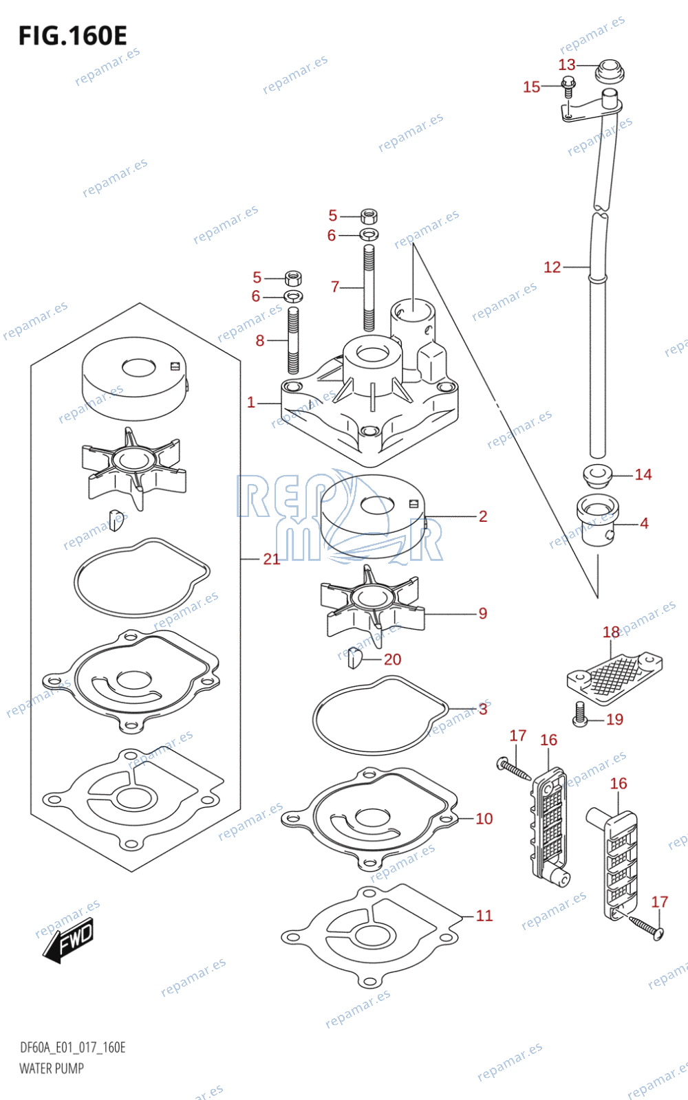 160E - WATER PUMP (DF50A:E01)