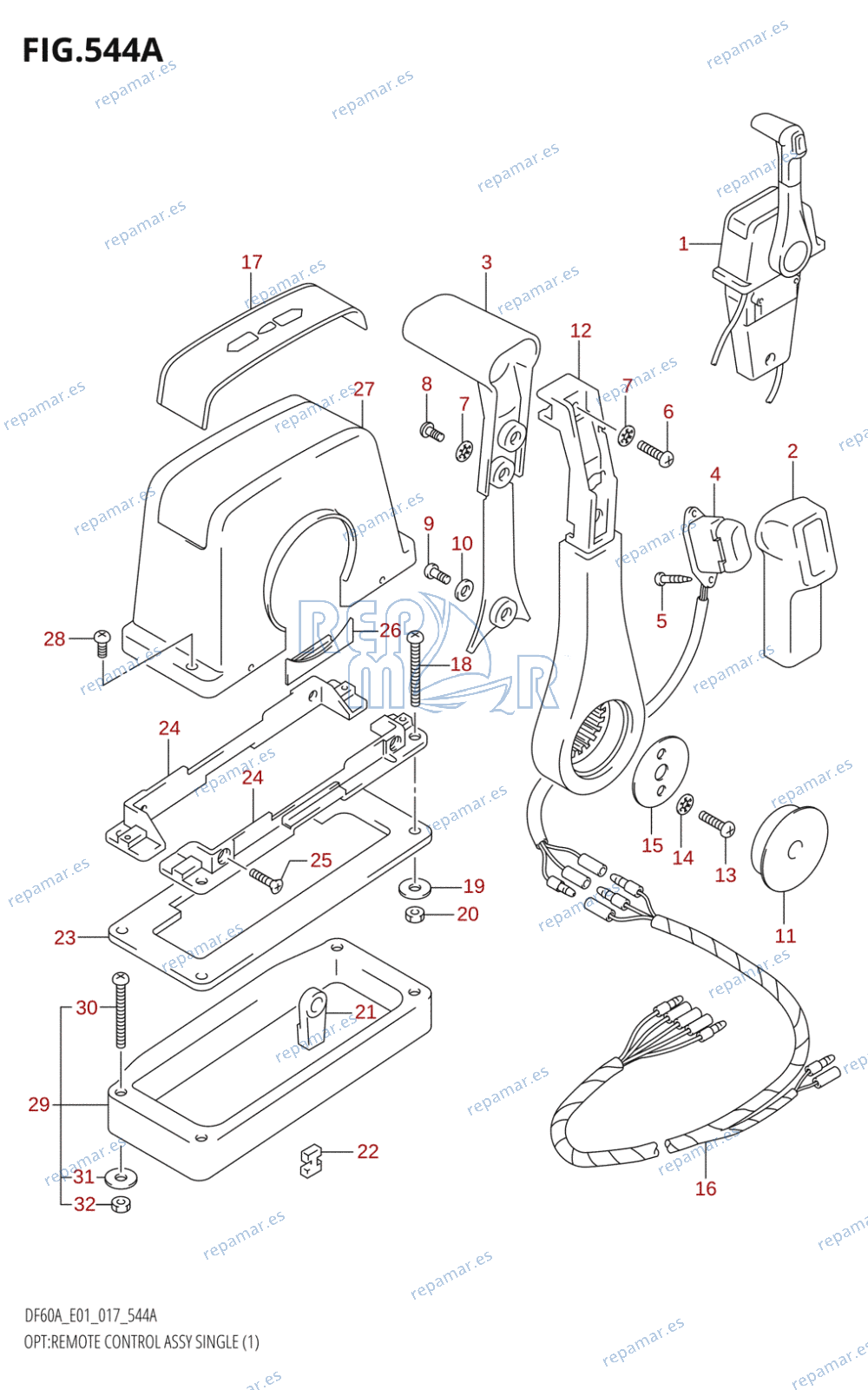 544A - OPT:REMOTE CONTROL ASSY SINGLE (1)