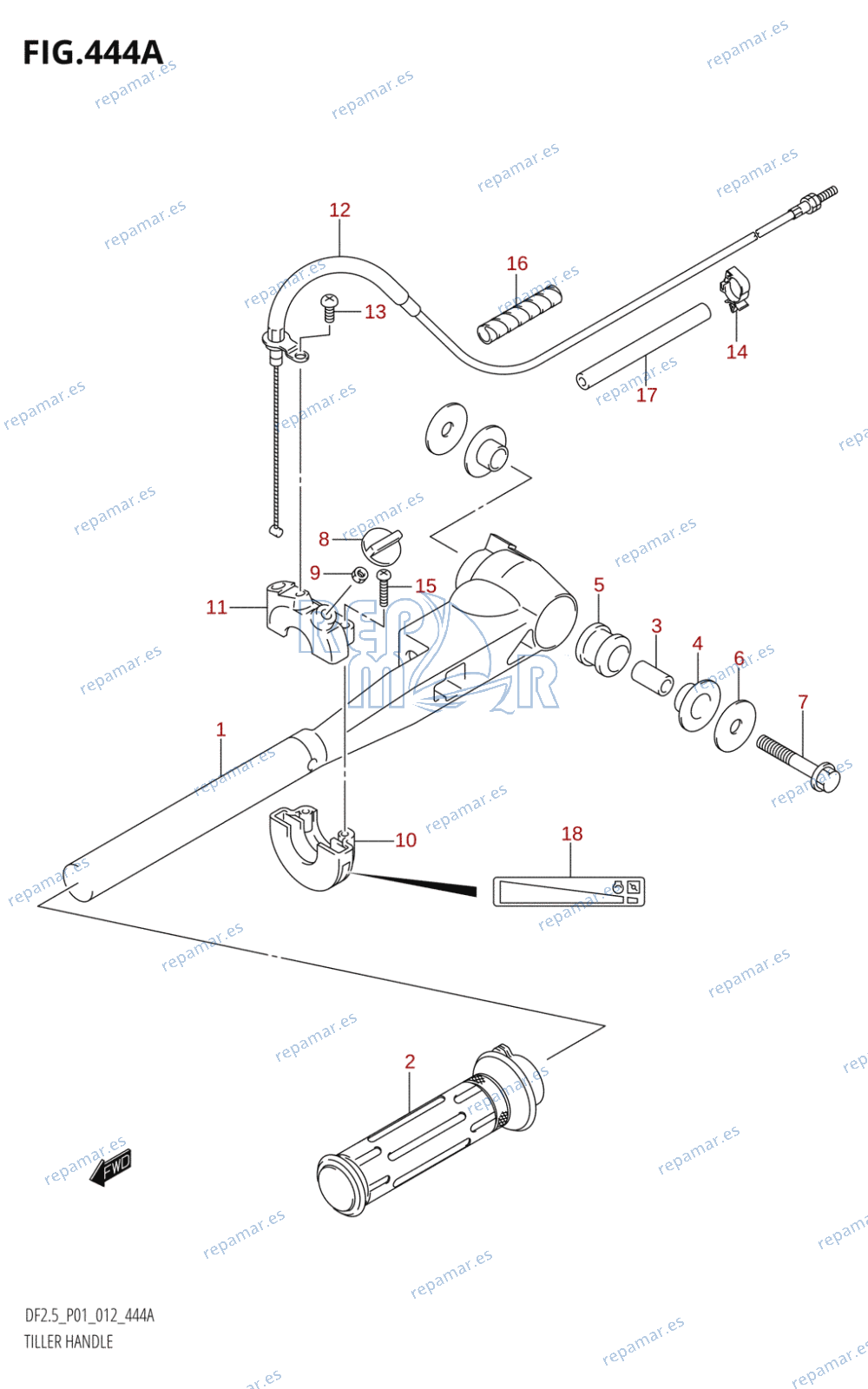 444A - TILLER HANDLE