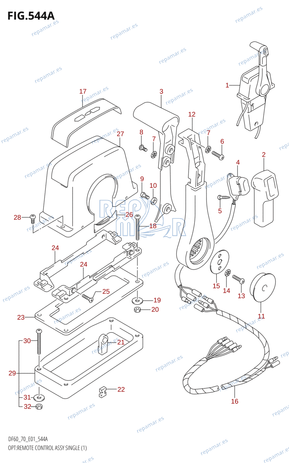 544A - OPT:REMOTE CONTROL ASSY SINGLE (1) (K5,K6,K7,K8,K9)