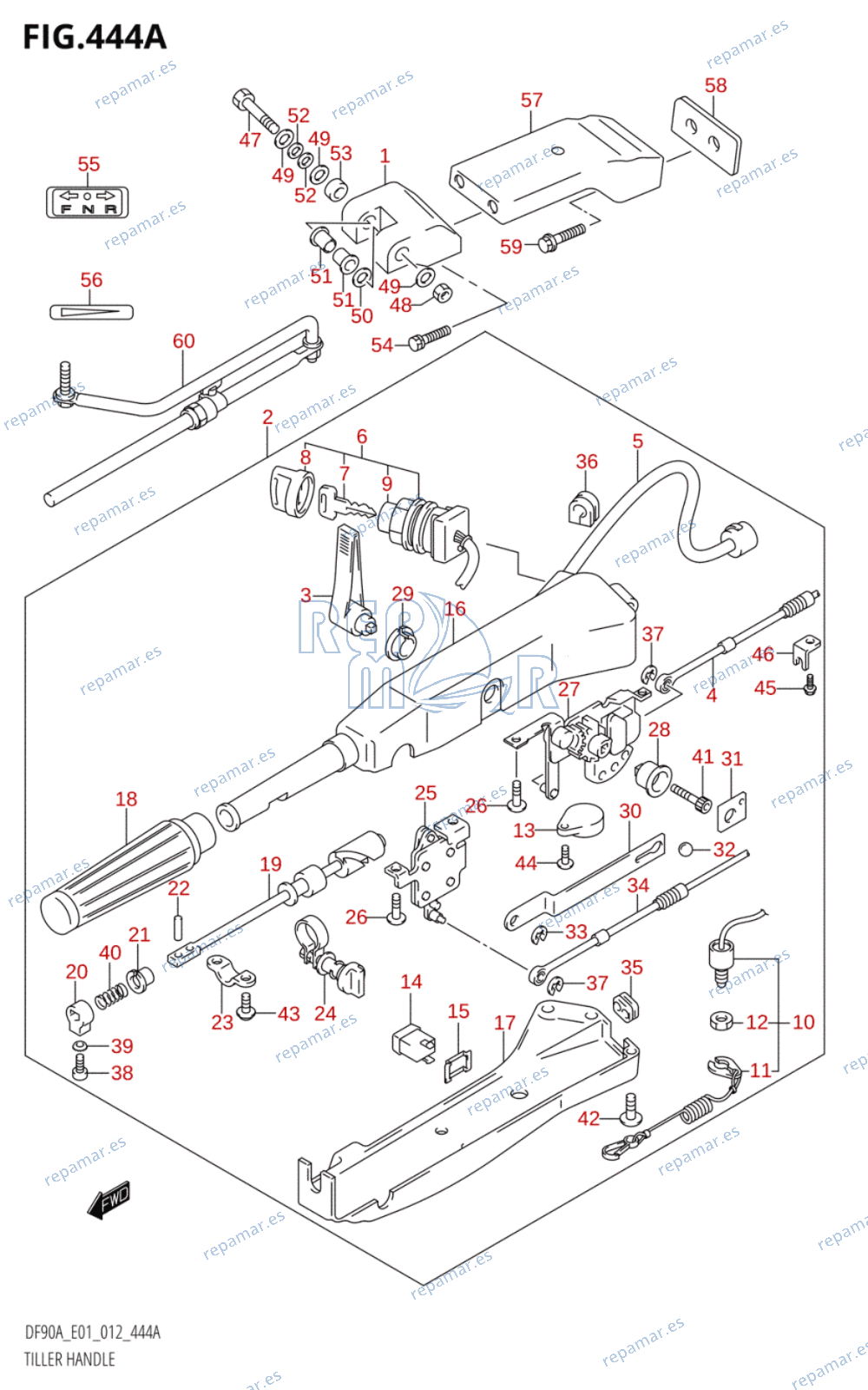 444A - TILLER HANDLE (DF70ATH:E01)