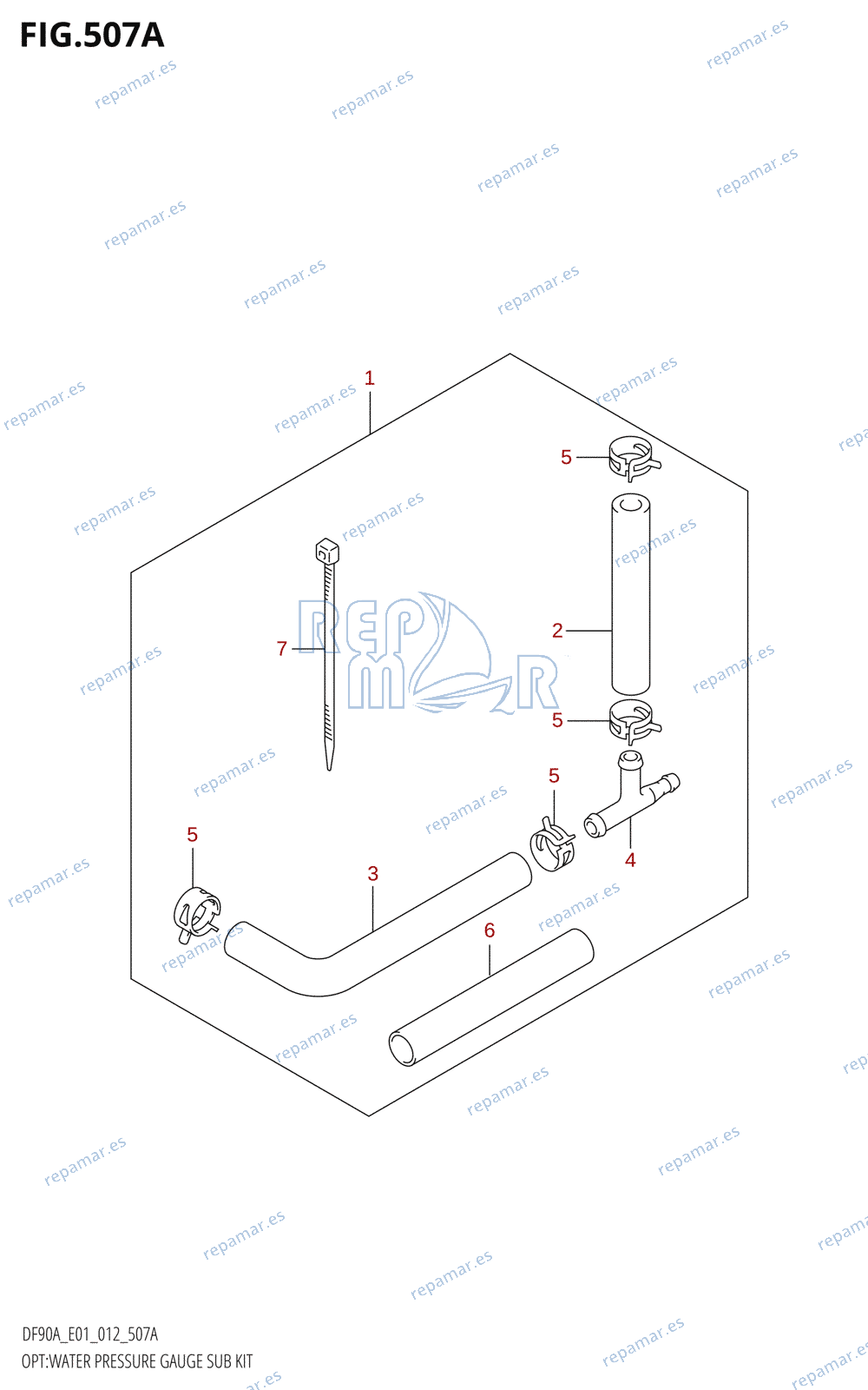 507A - OPT:WATER PRESSURE GAUGE SUB KIT (DF70A:E01)