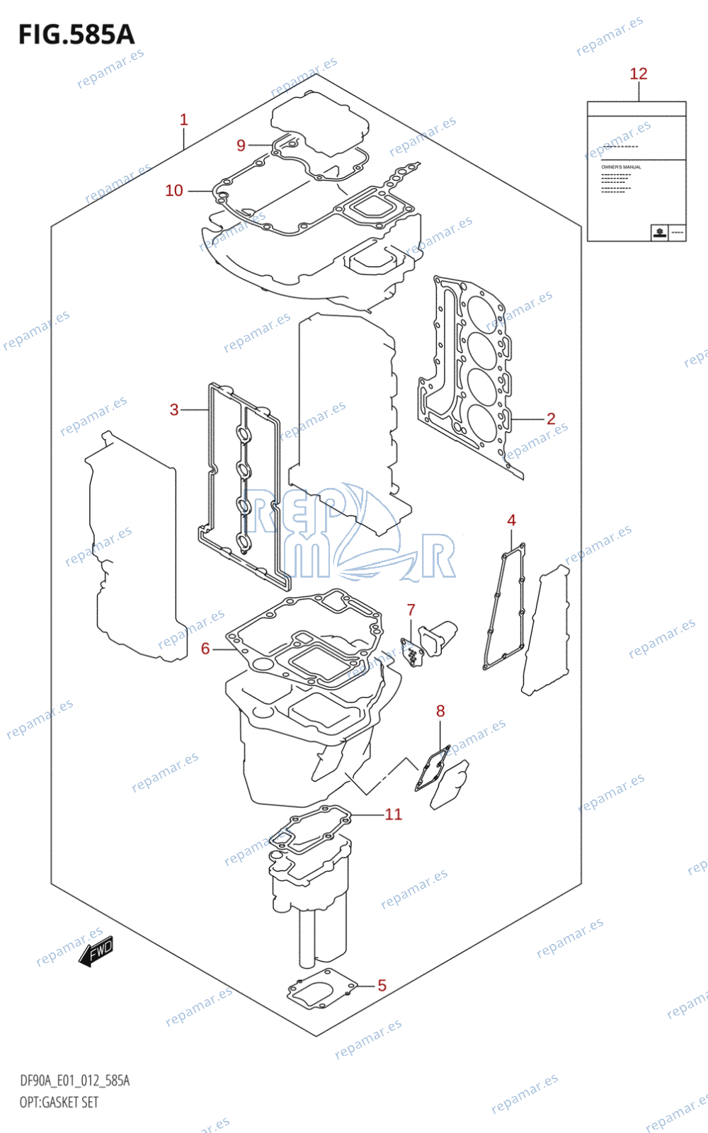 585A - OPT:GASKET SET (DF70A:E01)