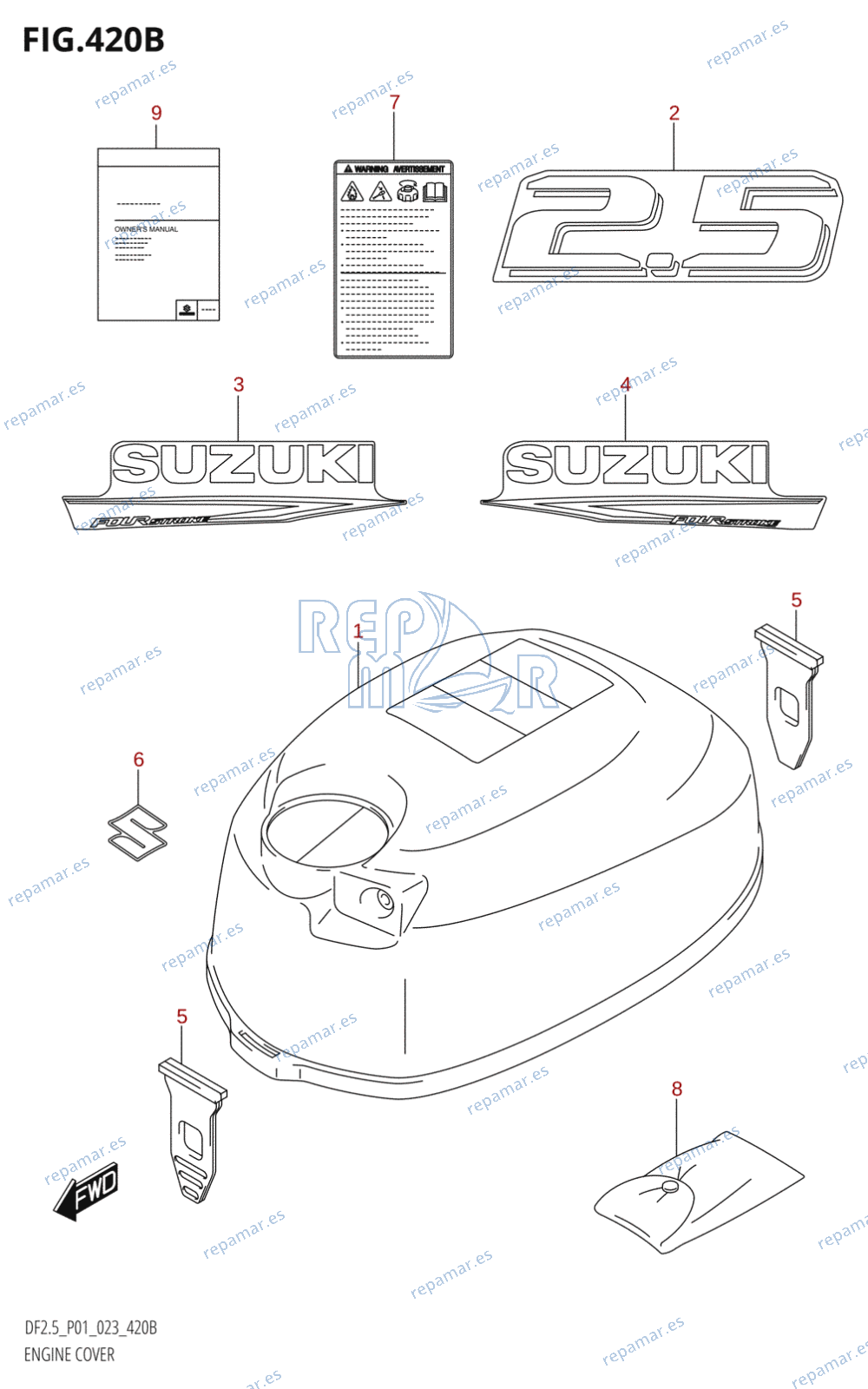 420B - ENGINE COVER (021,022,023)