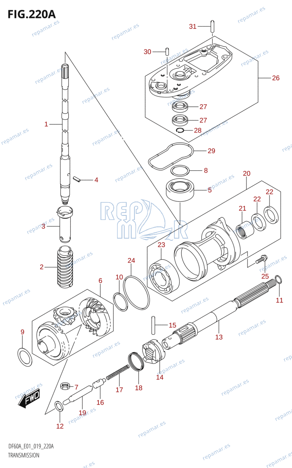 220A - TRANSMISSION (DF40A:E01,DF50A:E01)