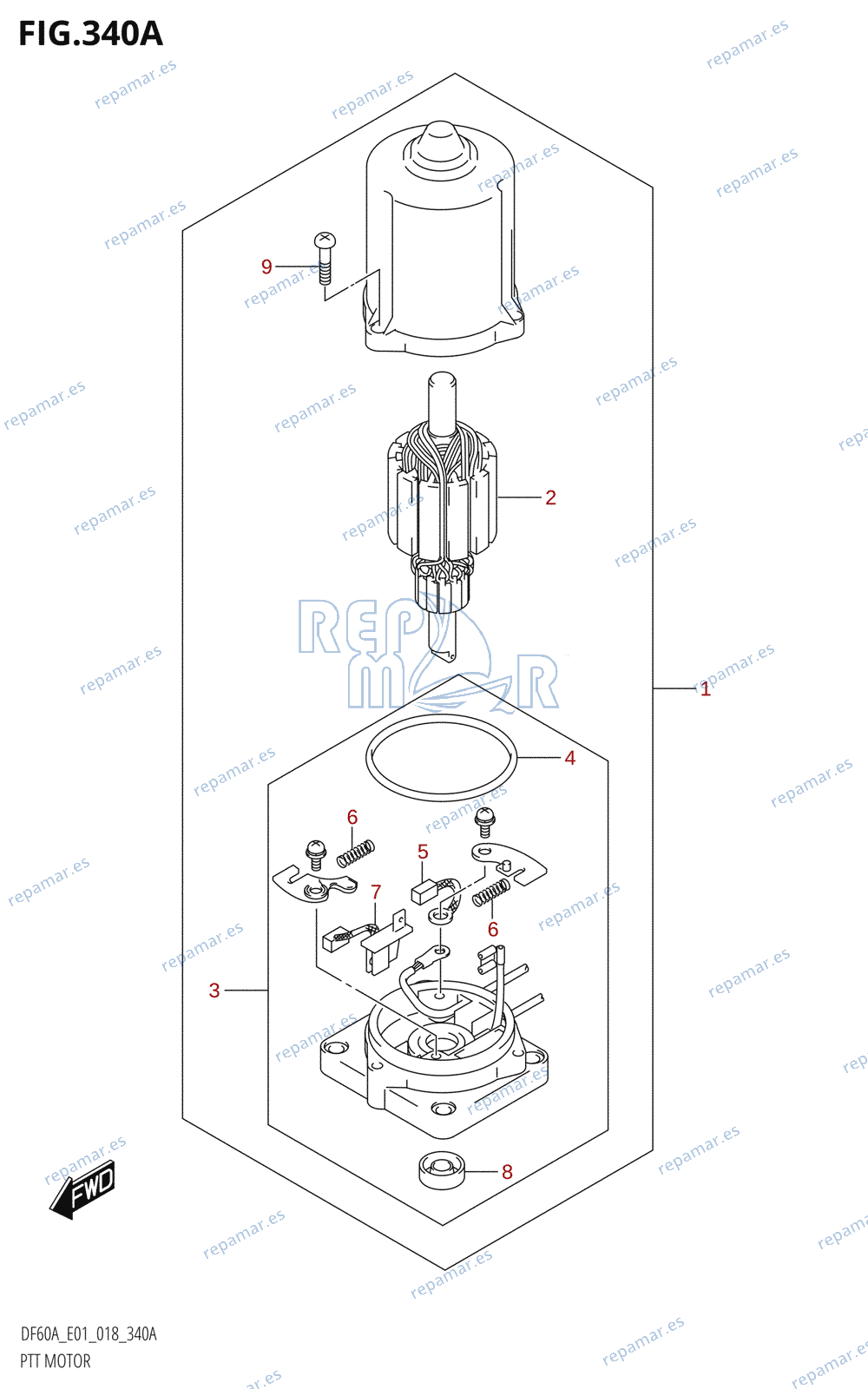 340A - PTT MOTOR (DF40A,DF40ATH,DF40AST,DF50A,DF50ATH,DF60A,DF60ATH)