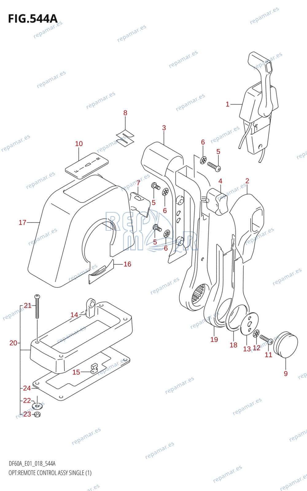 544A - OPT:REMOTE CONTROL ASSY SINGLE (1)