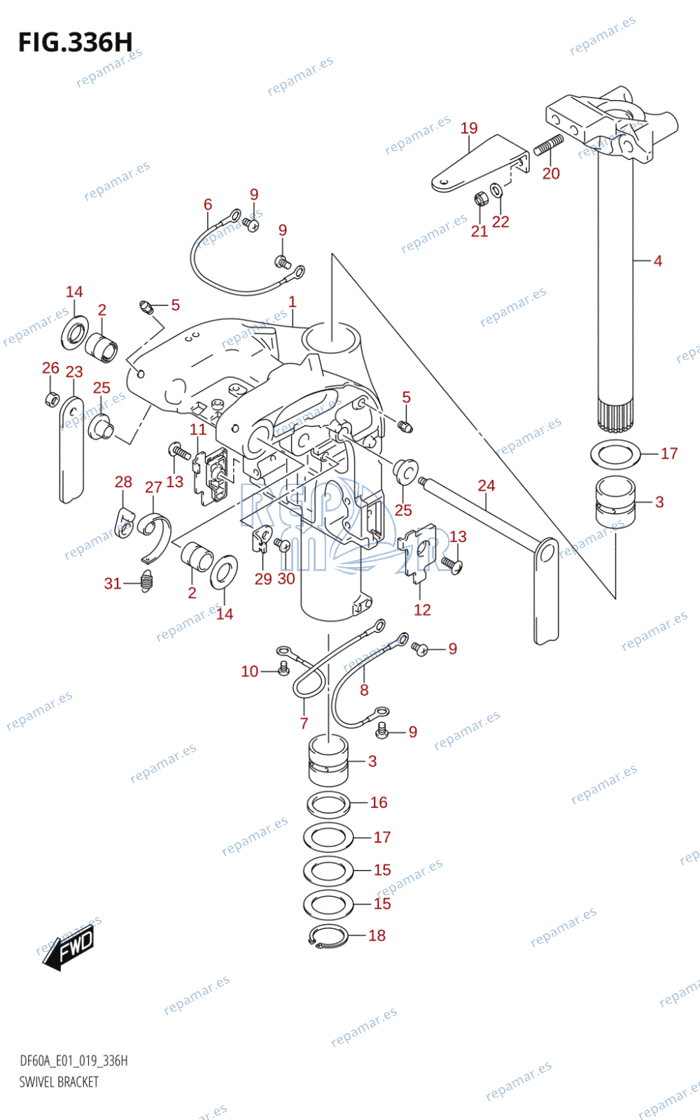 336H - SWIVEL BRACKET (DF50AVT:E01)