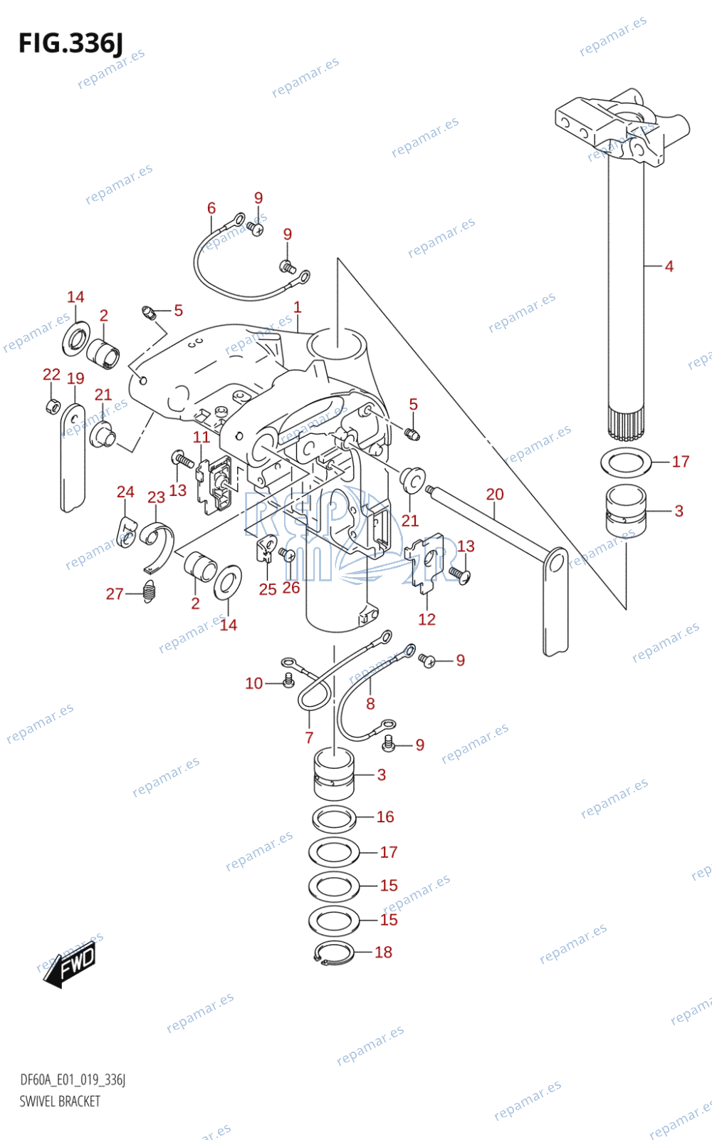 336J - SWIVEL BRACKET (DF50AVTH:E01)