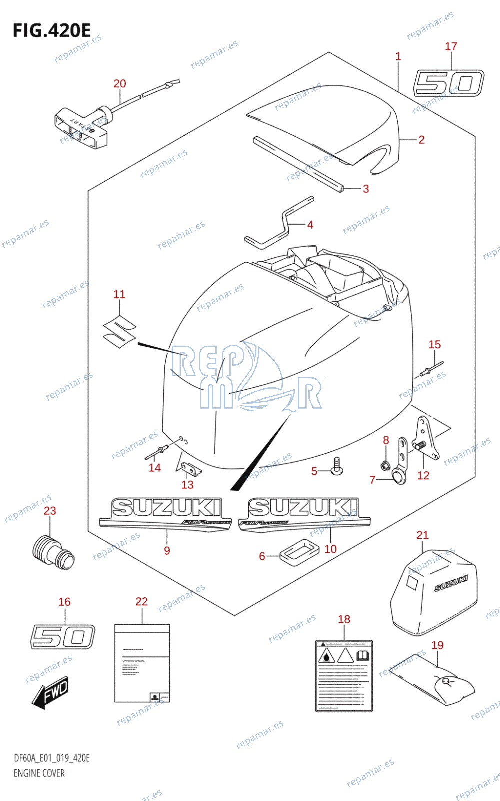 420E - ENGINE COVER (DF50ATH:E01,DF50AVT:E01,DF50AVTH:E01)