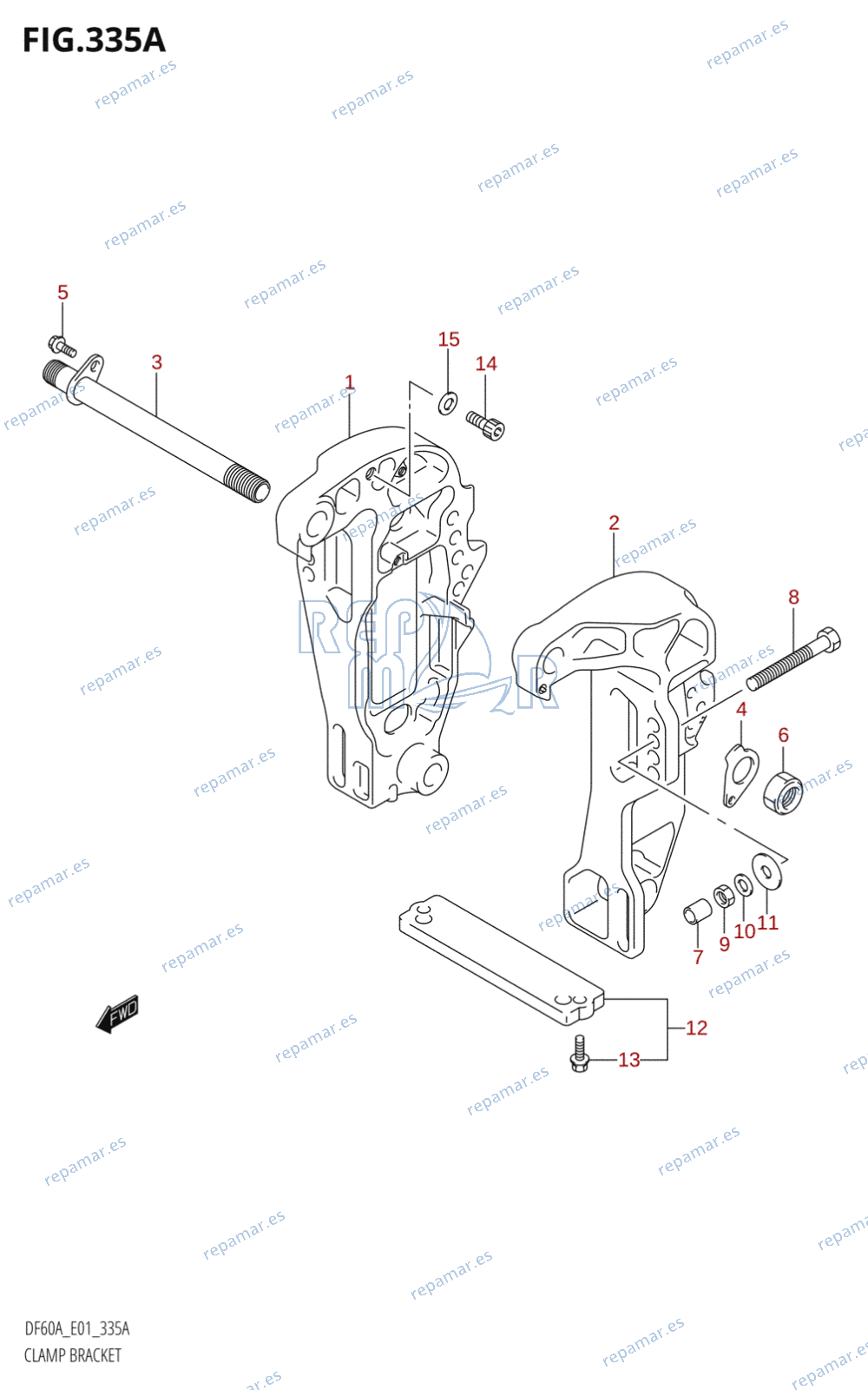 335A - CLAMP BRACKET (DF40AST,DF60AT,DF60ATH,DF60AWT,DF60AWTH)