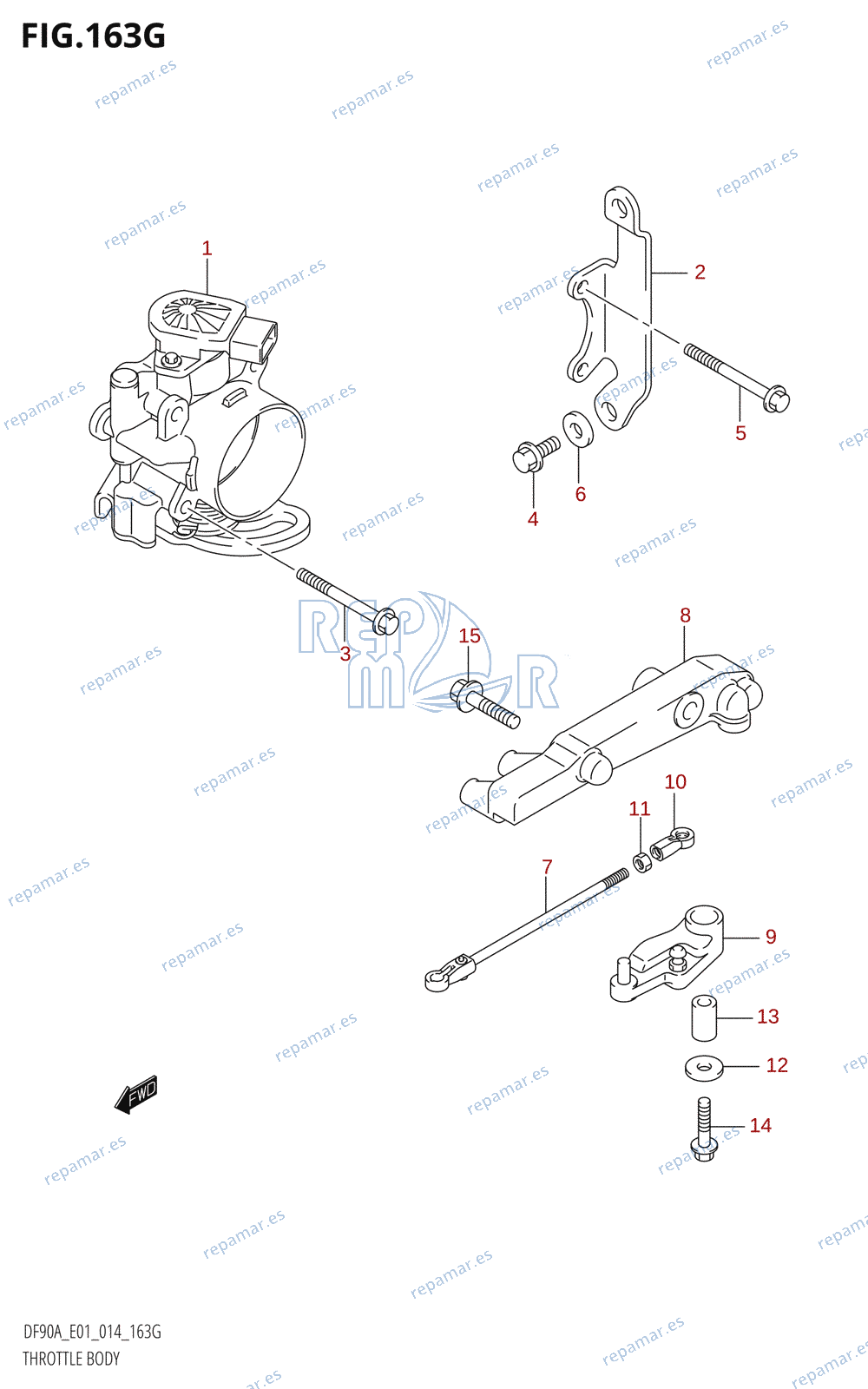 163G - THROTTLE BODY (DF90A:E01)