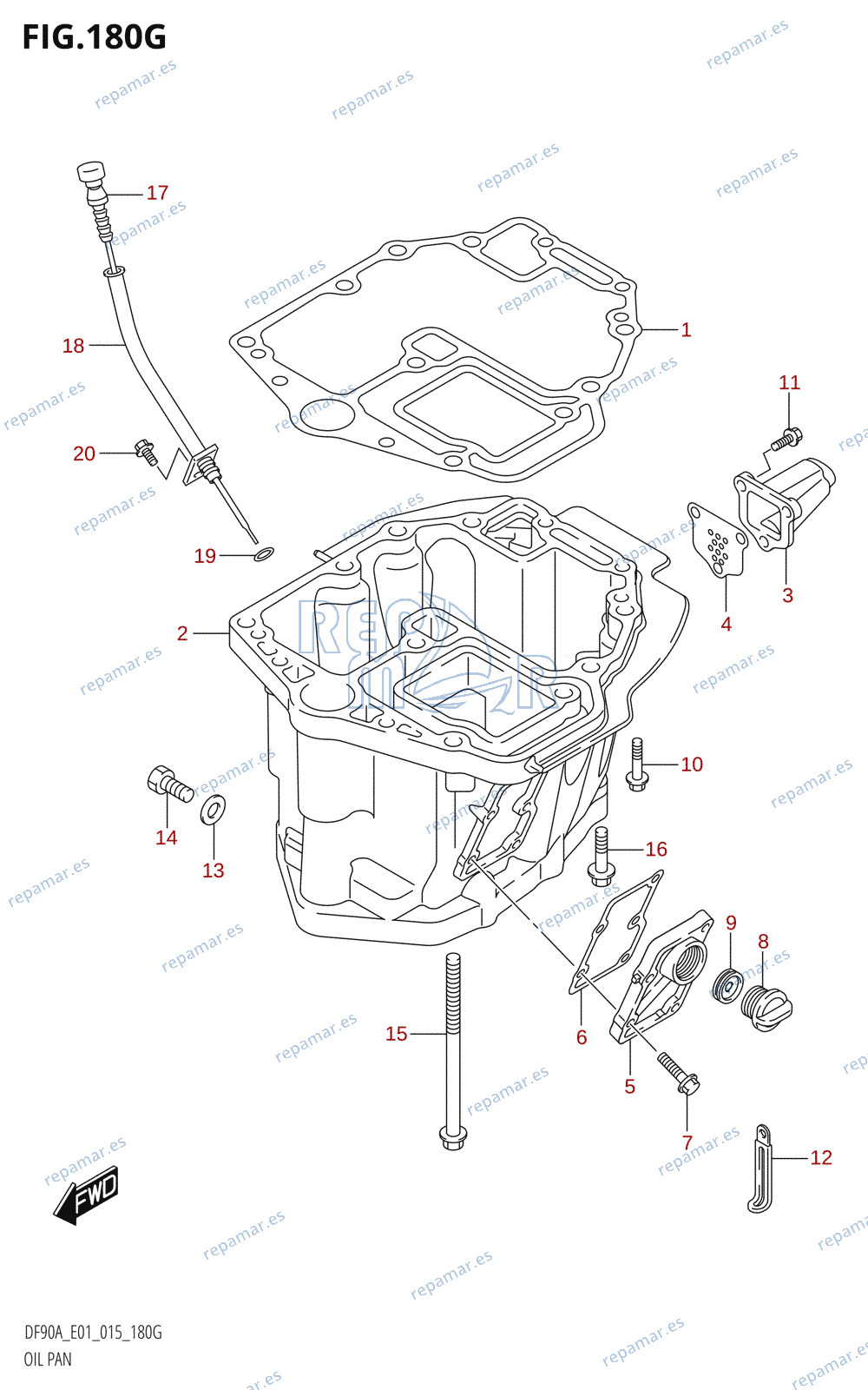 180G - OIL PAN (DF90A:E01)