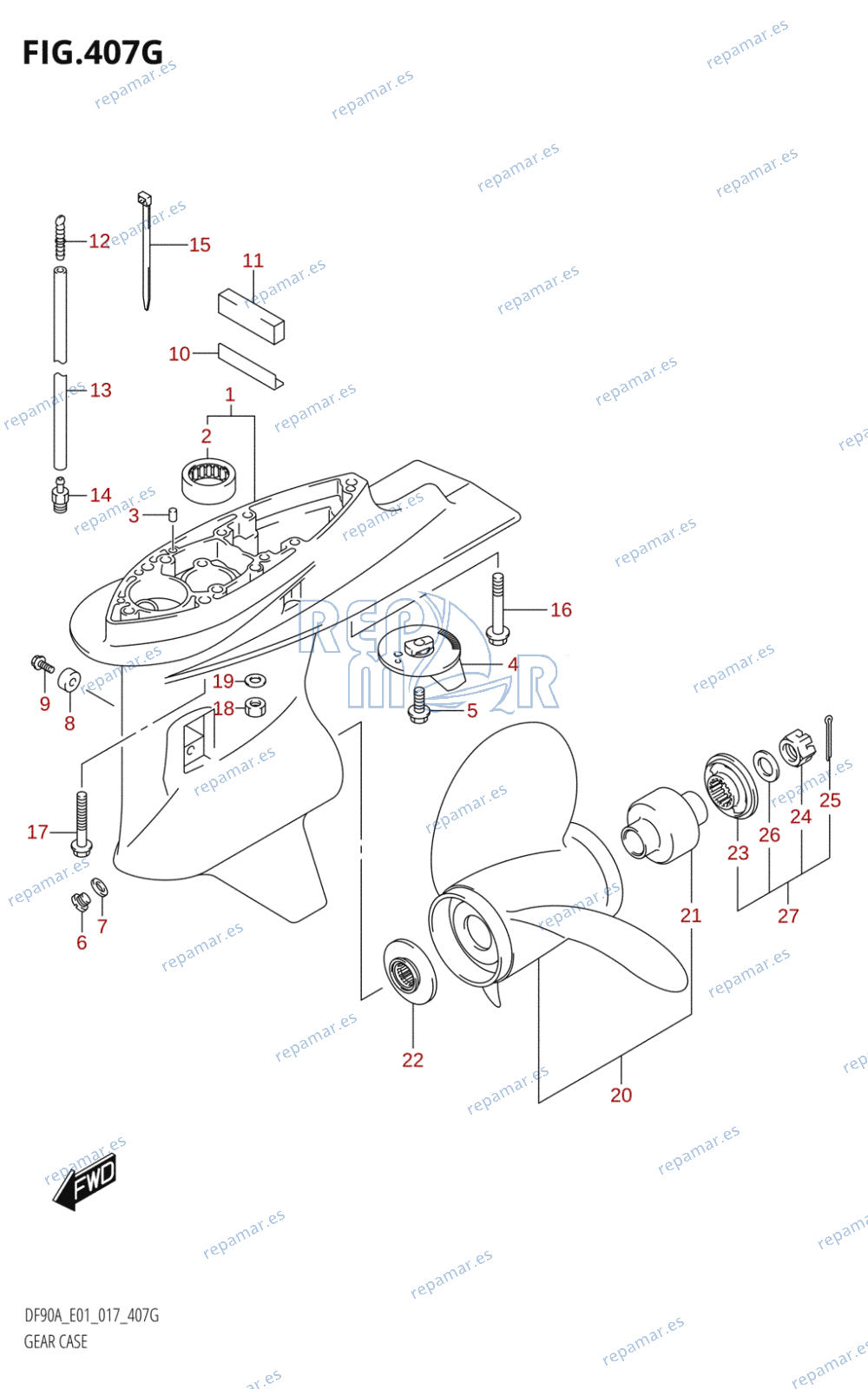 407G - GEAR CASE (DF90A:E01)