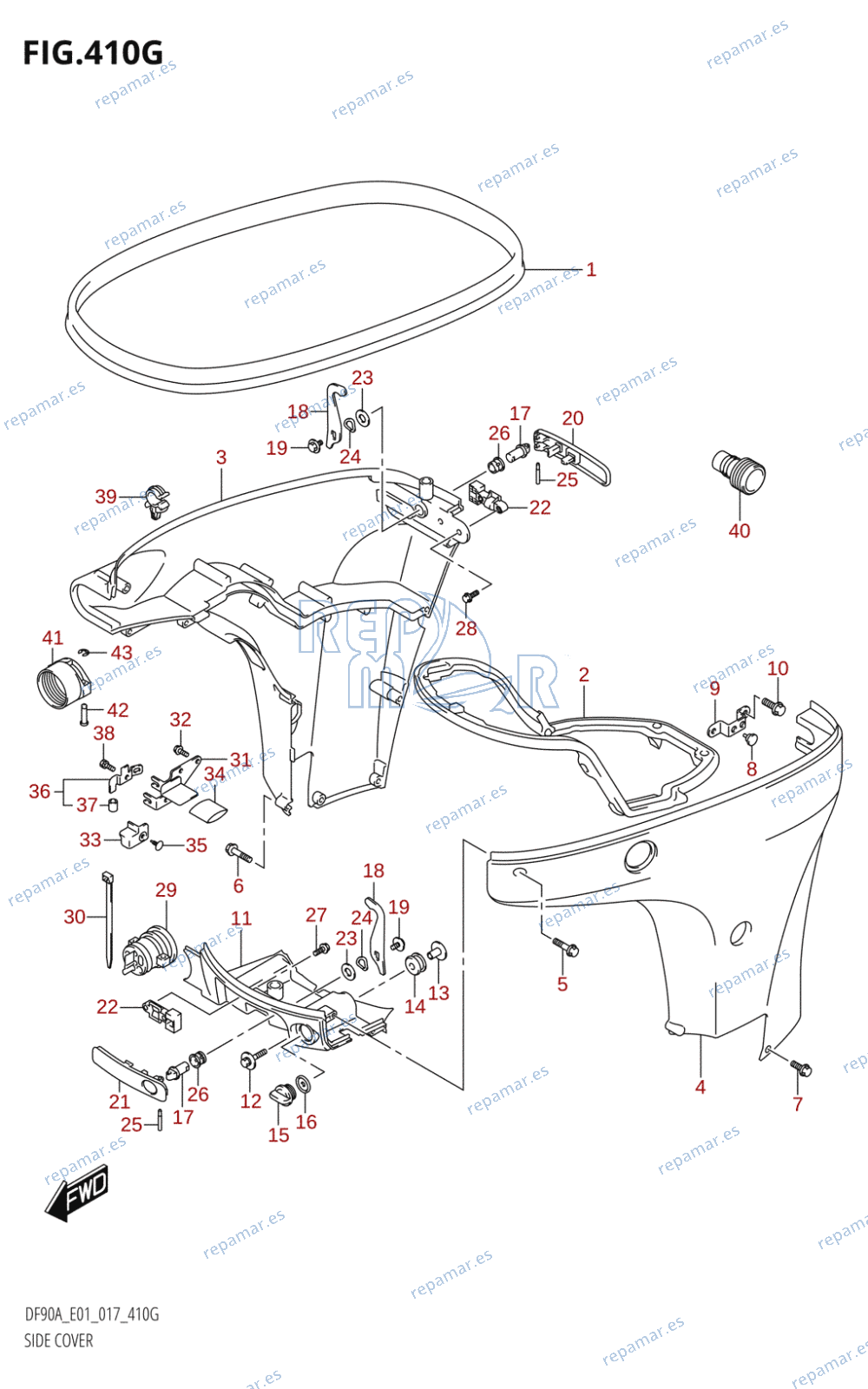 410G - SIDE COVER (DF90A:E01)