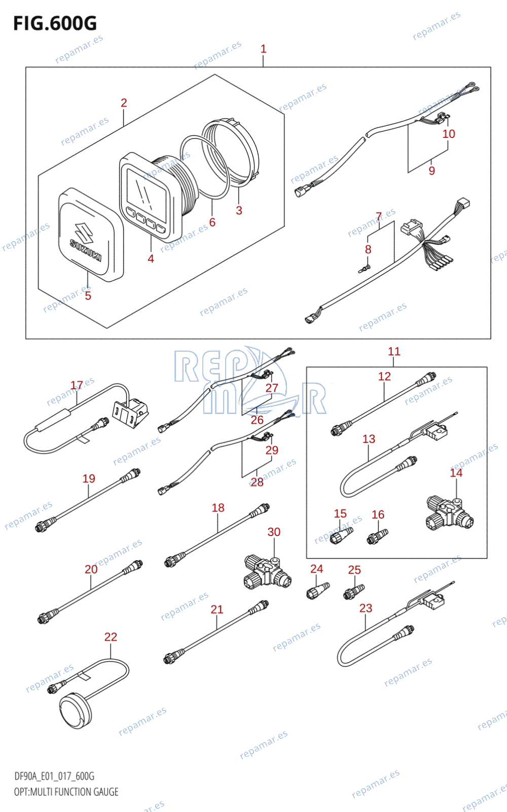 600G - OPT:MULTI FUNCTION GAUGE (DF90A:E01)