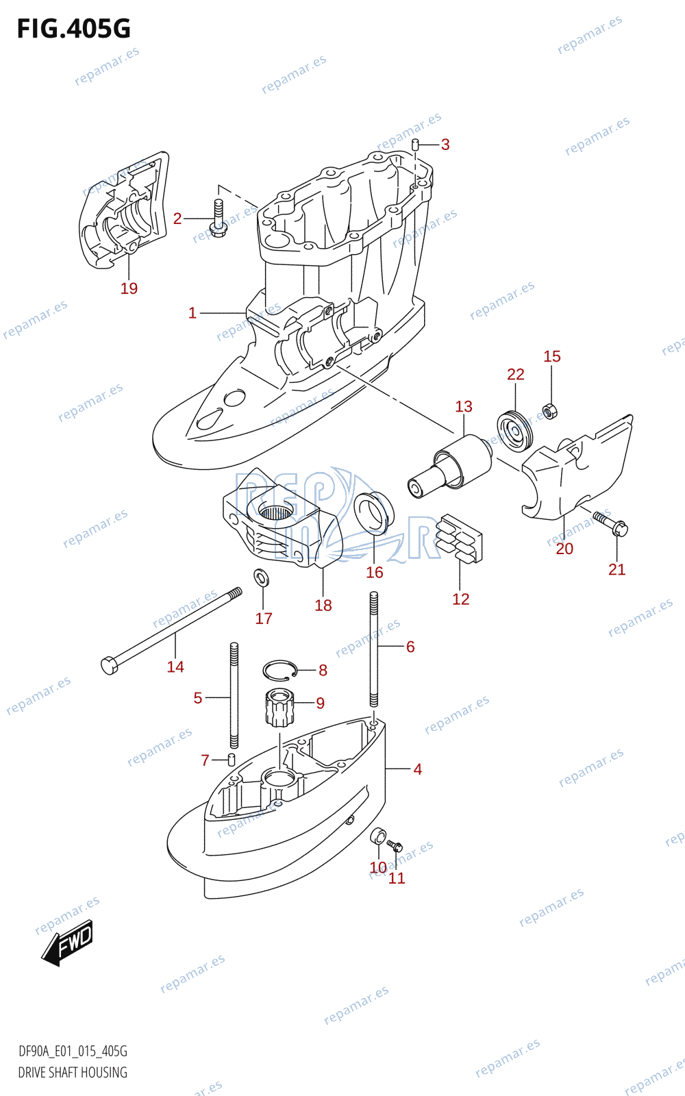 405G - DRIVE SHAFT HOUSING (DF90A:E01)