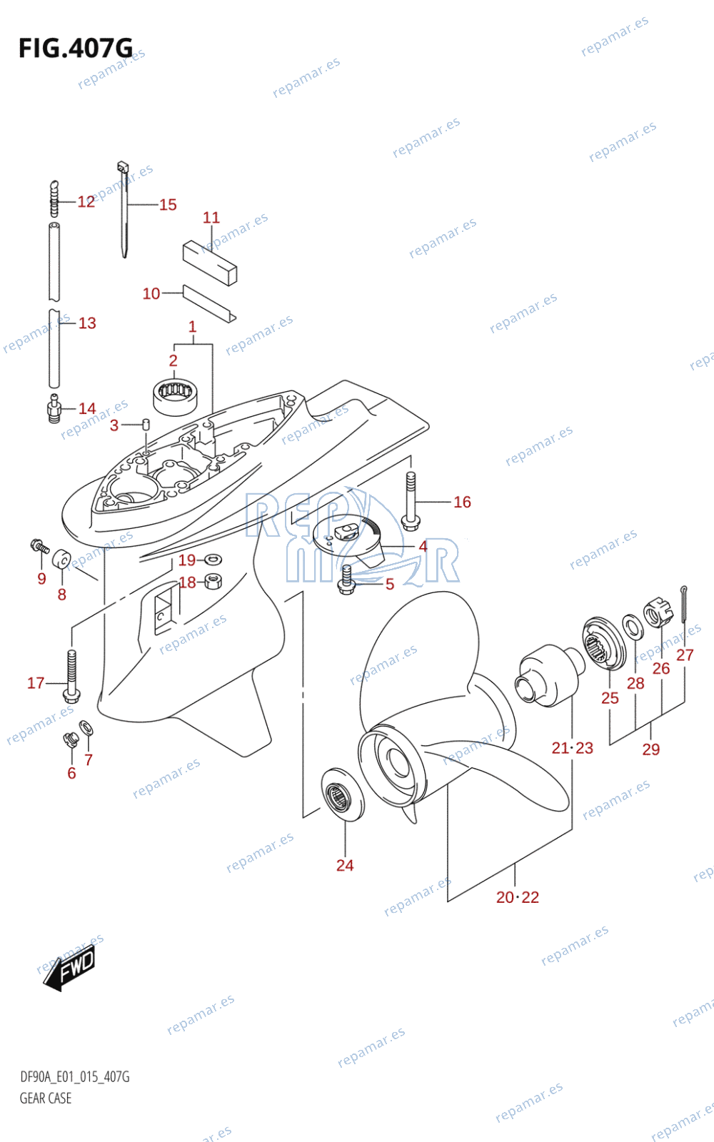 407G - GEAR CASE (DF90A:E01)