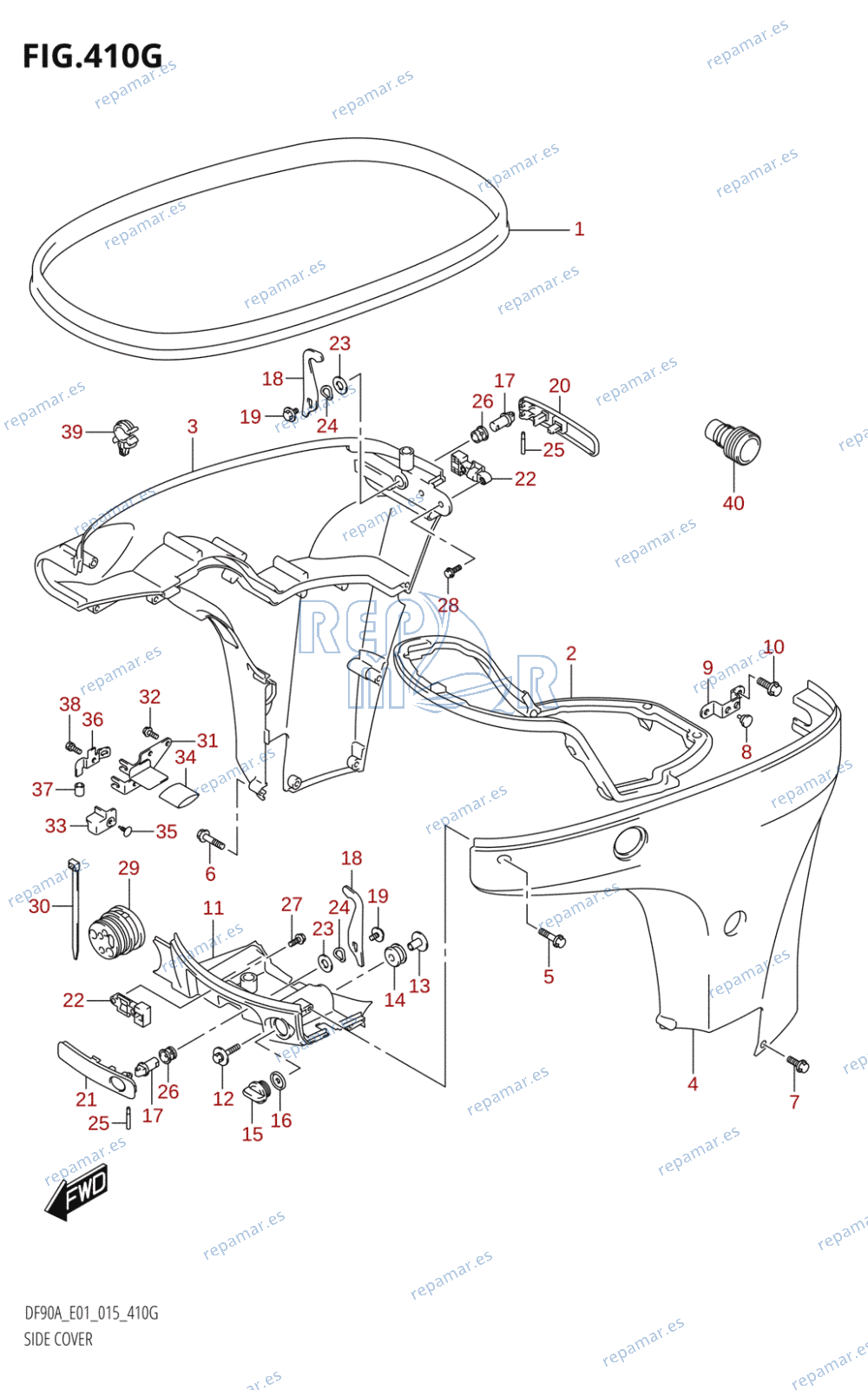 410G - SIDE COVER (DF90A:E01)