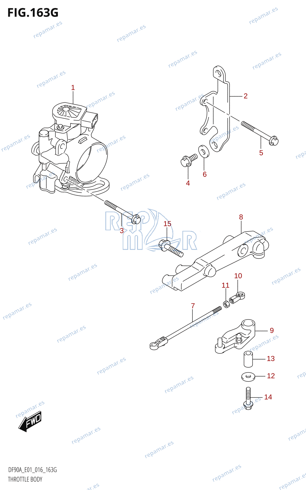 163G - THROTTLE BODY (DF90A:E01)