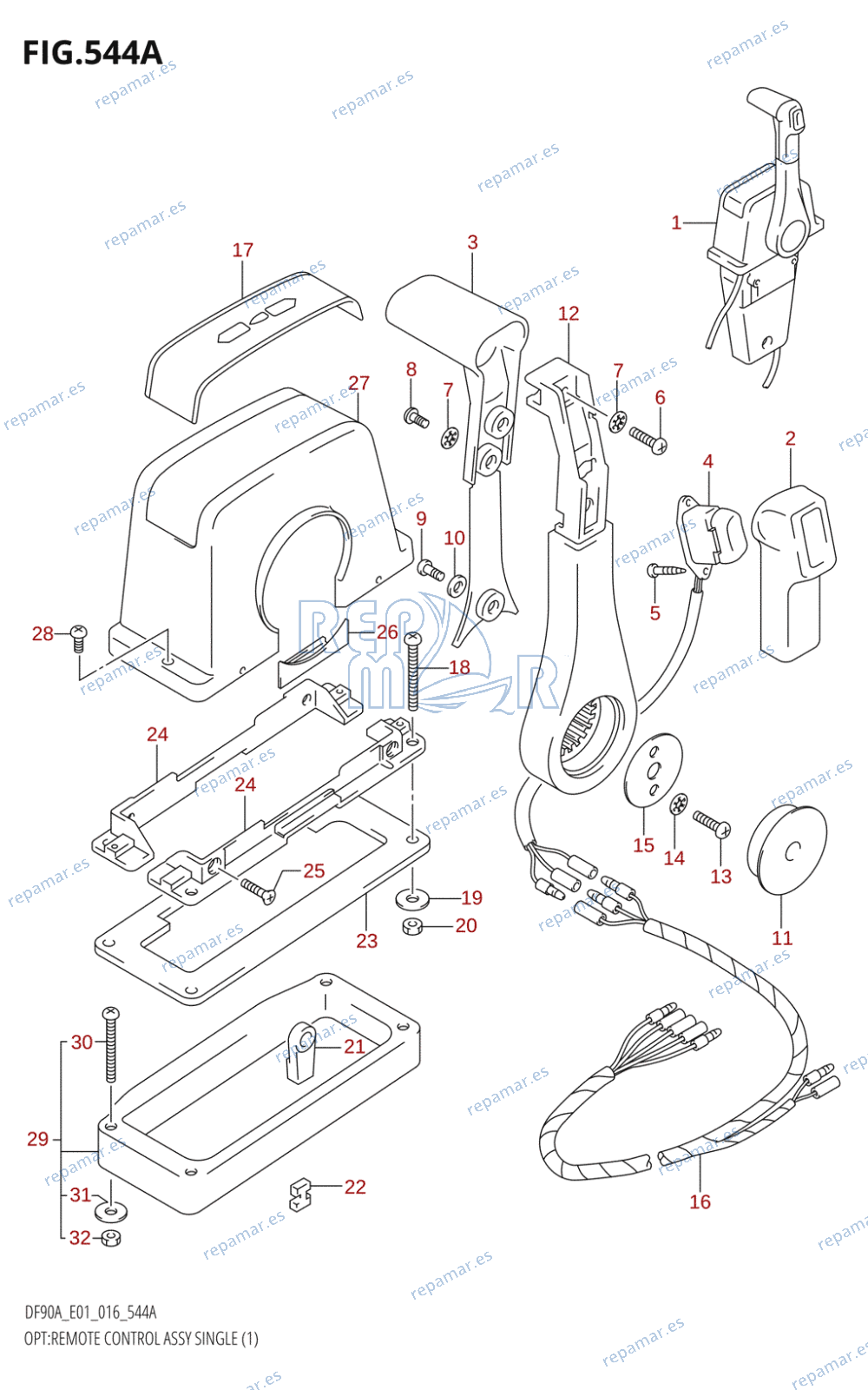 544A - OPT:REMOTE CONTROL ASSY SINGLE (1) (DF90A:E01)