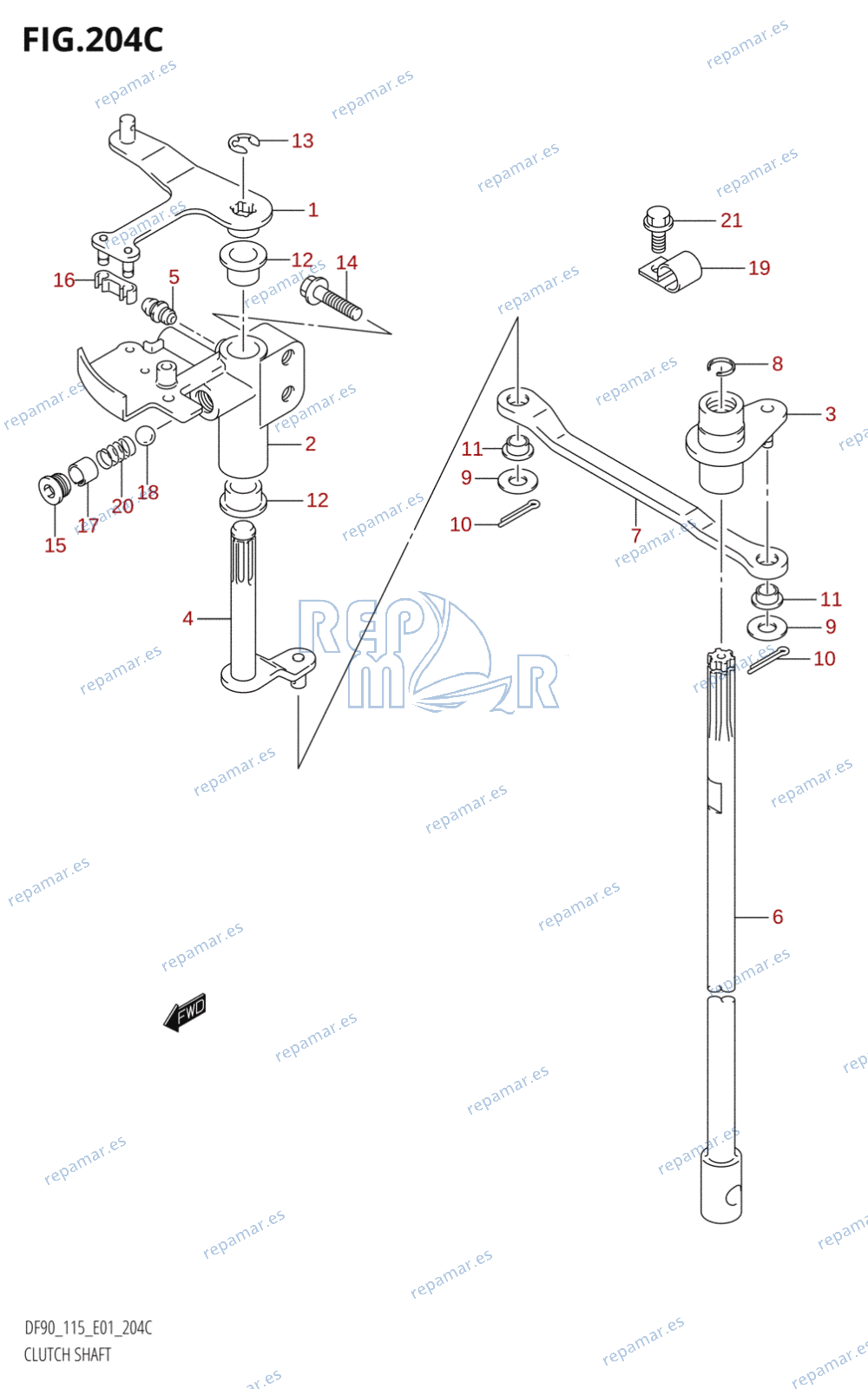 204C - CLUTCH SHAFT (K6,K7,K8,K9,K10,011)