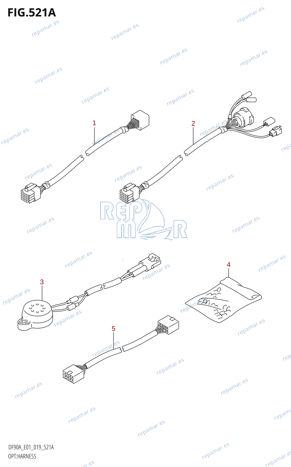 521A - OPT:HARNESS (DF70A,DF80A,DF90A,DF100B)