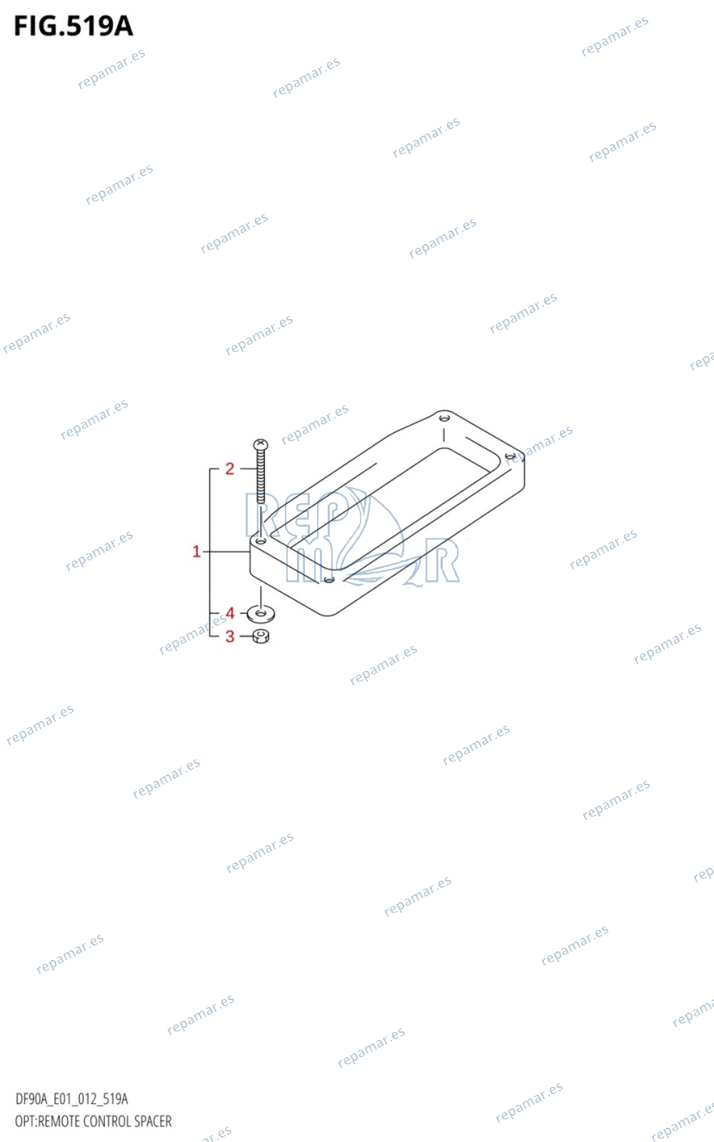 519A - OPT:REMOTE CONTROL SPACER (DF70A,DF70ATH,DF80A,DF90A,DF90ATH)