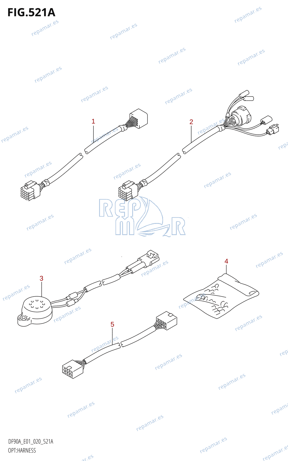 521A - OPT:HARNESS (DF70A,DF80A,DF90A,DF100B)