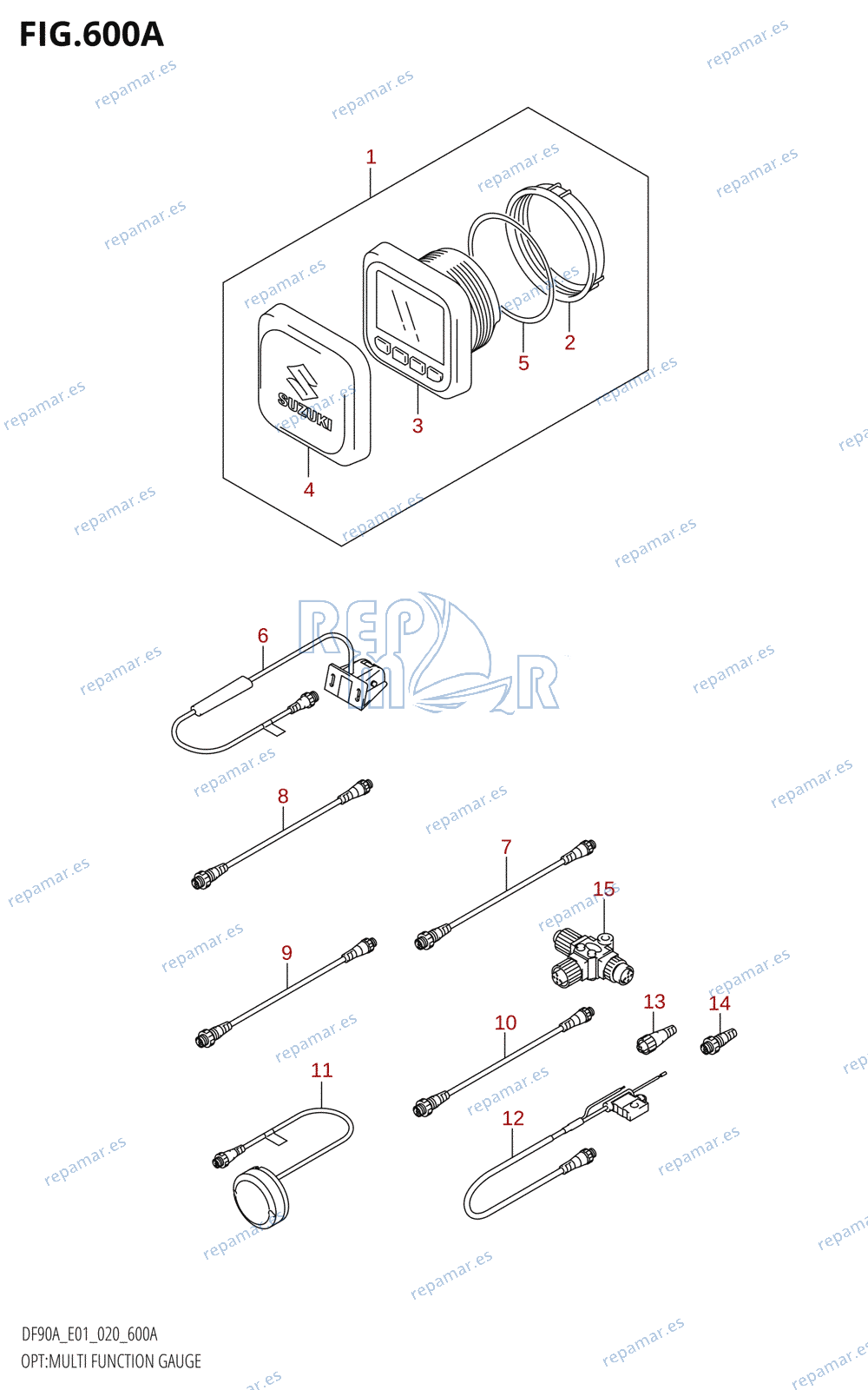 600A - OPT:MULTI FUNCTION GAUGE (DF70ATH,DF90ATH)