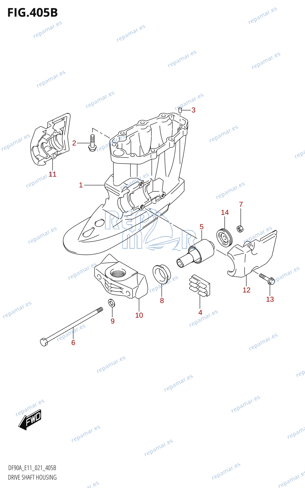 405B - DRIVE SHAFT HOUSING ((DF70ATH,DF90ATH):(E01,E11))