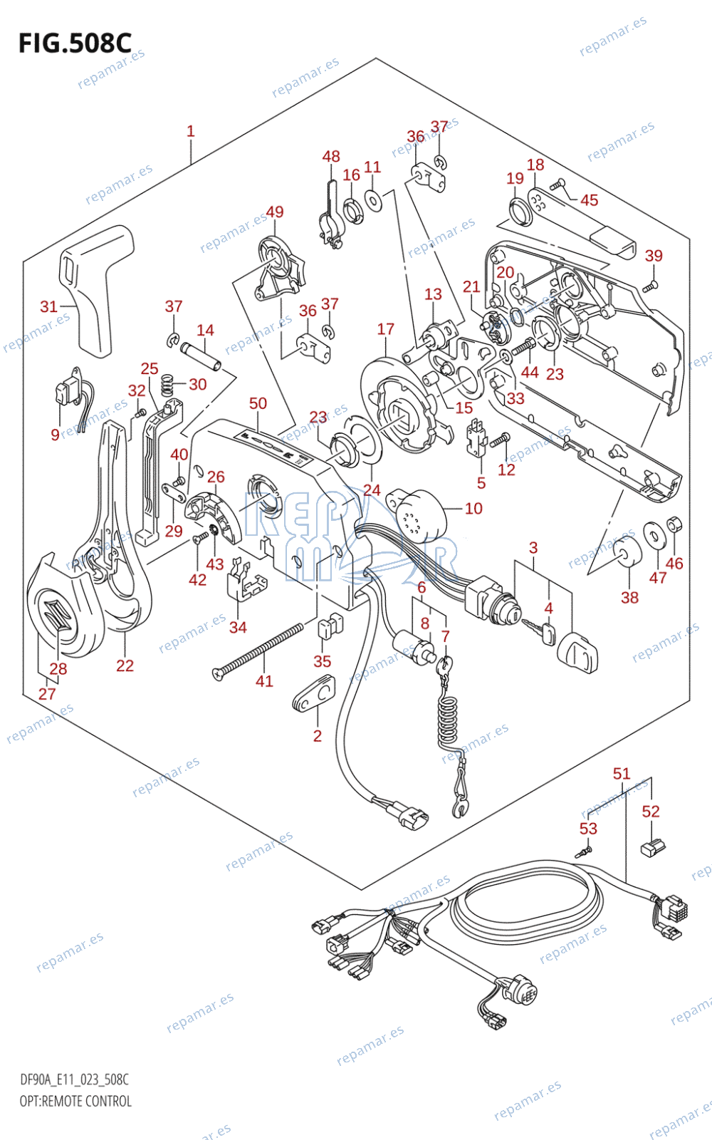 508C - OPT:REMOTE CONTROL (E01,E03,E11,E40) (DF70A,DF80A,DF90A,DF100B):023