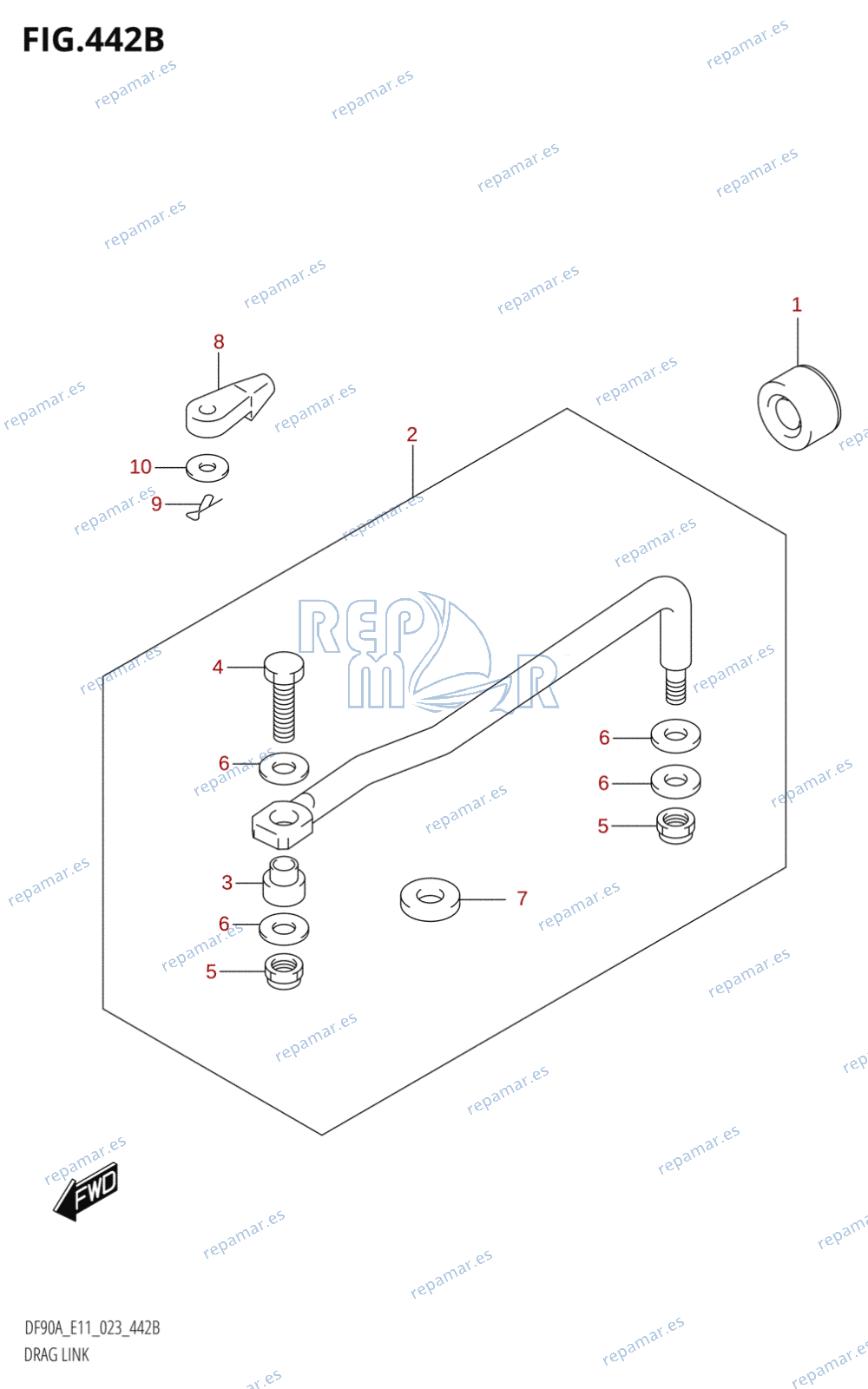 442B - DRAG LINK ((DF70A,DF75A,DF80A,DF90A,DF100B):(022,023))