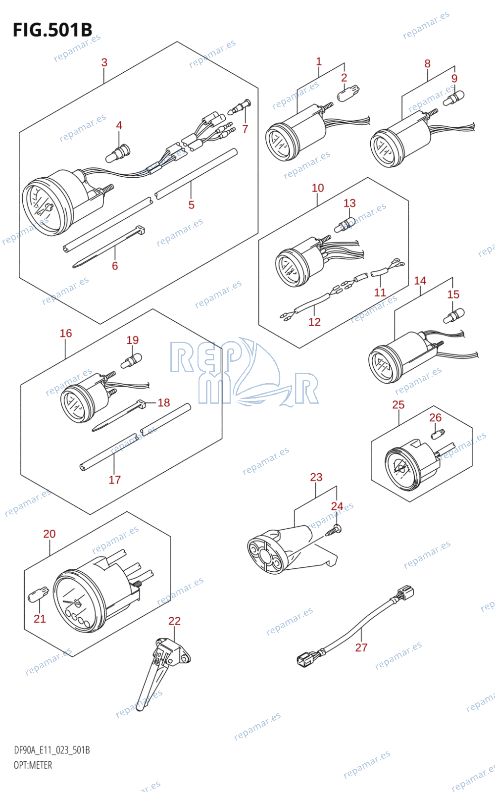 501B - OPT:METER (DF70A,DF80A,DF90A,DF100B) (022,023)