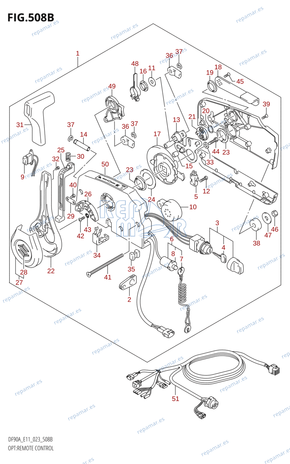 508B - OPT:REMOTE CONTROL ((E01,E11,E40):(DF70A,DF80A,DF90A,DF100B)