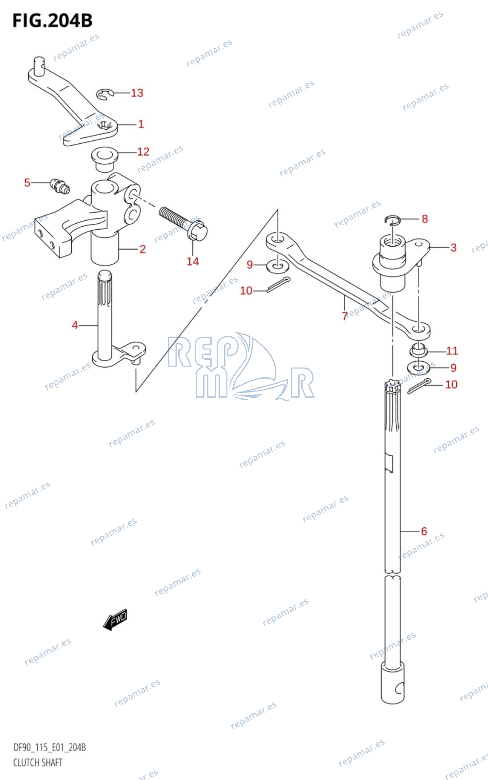 204B - CLUTCH SHAFT (K3,K4,K5,K6)