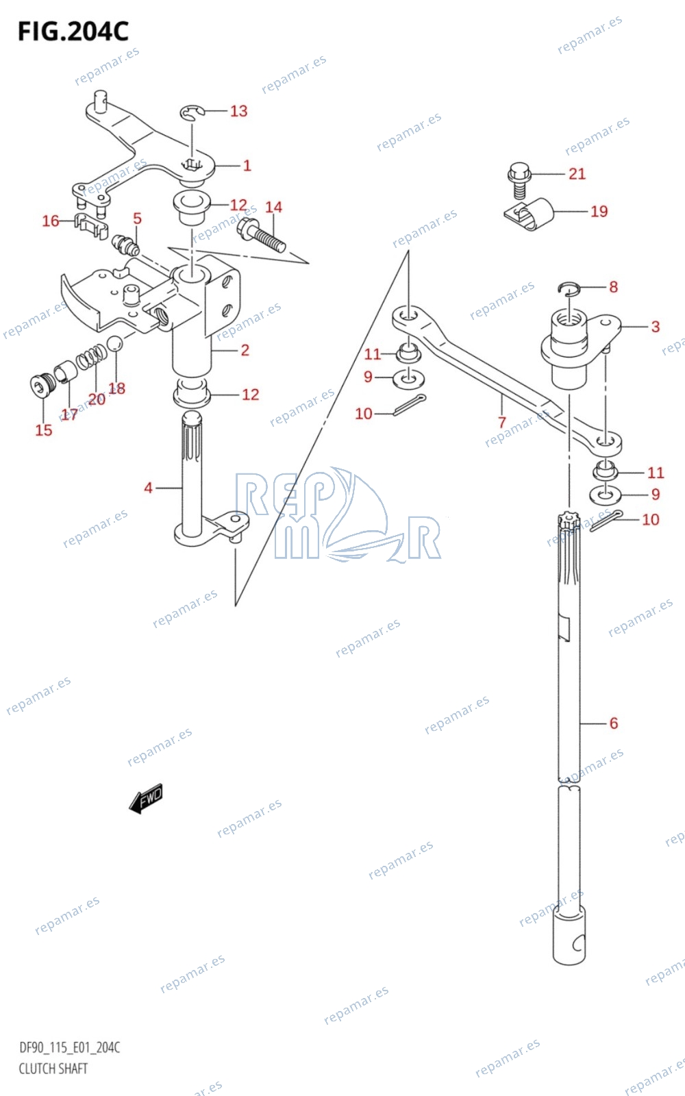 204C - CLUTCH SHAFT (K6,K7,K8,K9,K10,011)