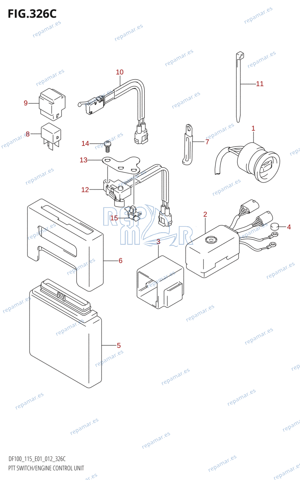 326C - PTT SWITCH /​ ENGINE CONTROL UNIT (DF115T:E01)