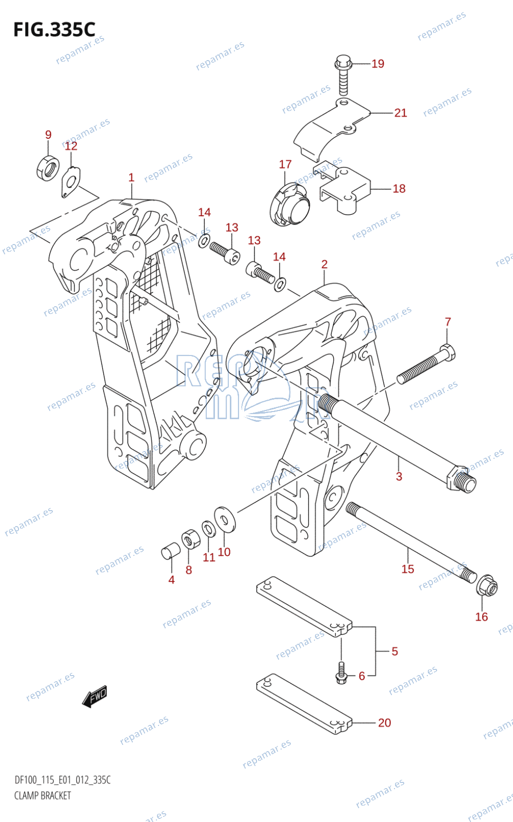 335C - CLAMP BRACKET (DF115T:E01)