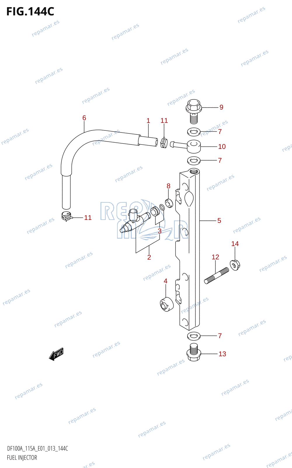 144C - FUEL INJECTOR (DF115AT:E01)